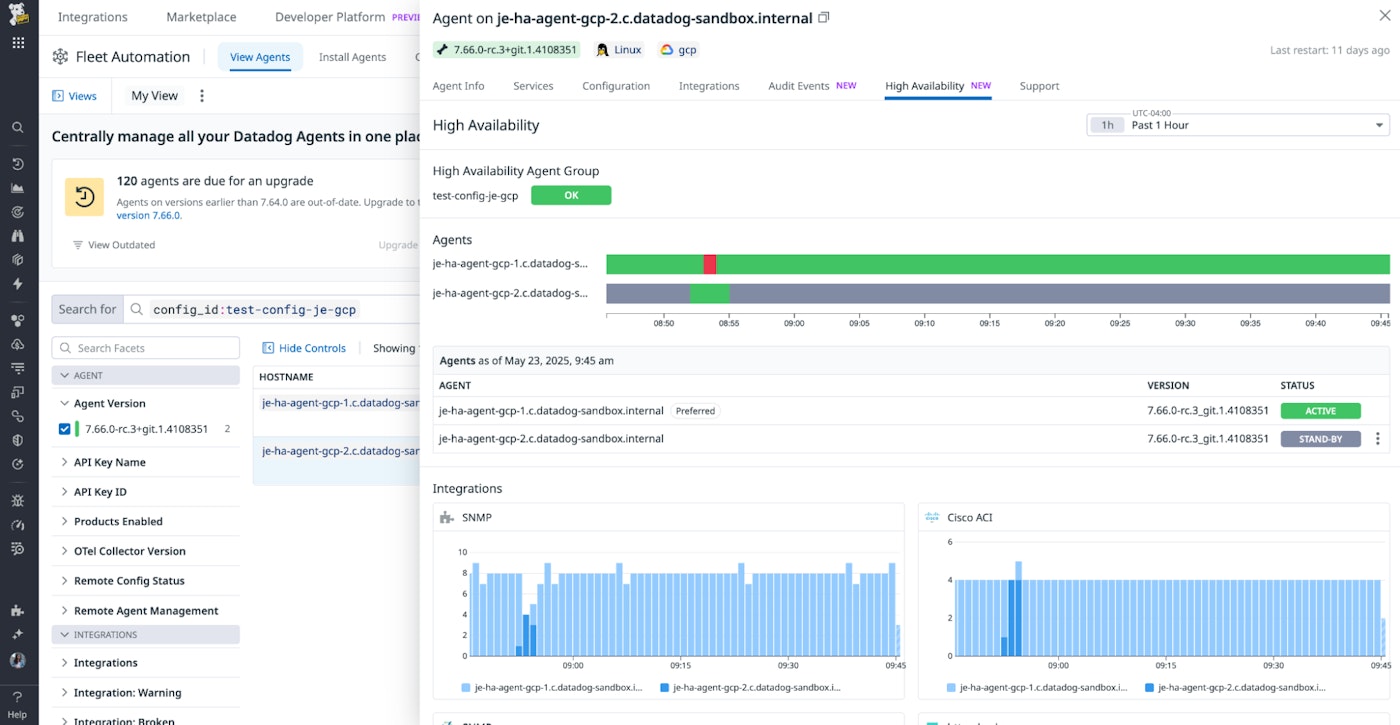 High availability support in the Datadog Agent for NDM ensures continuous monitoring High availability support in the Datadog Agent for NDM ensures continuous monitoring