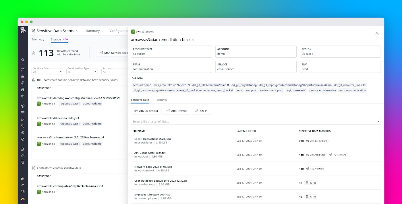 Discover sensitive data in your cloud data stores with Sensitive Data Scanner Discover sensitive data in your cloud data stores with Sensitive Data Scanner