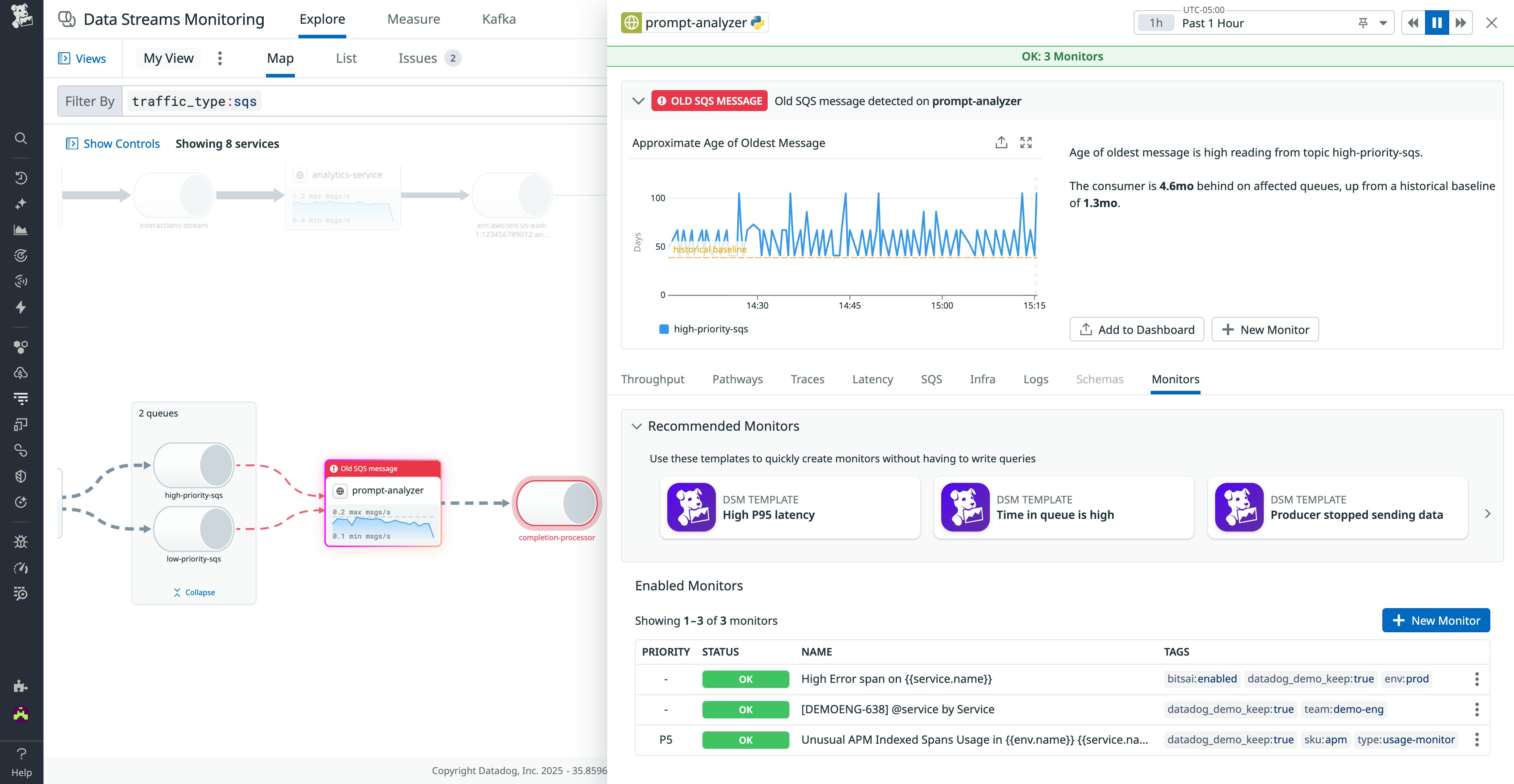 DSM provides a range of OOTB recommended monitors to help you catch common performance issues DSM provides a range of OOTB recommended monitors to help you catch common performance issues