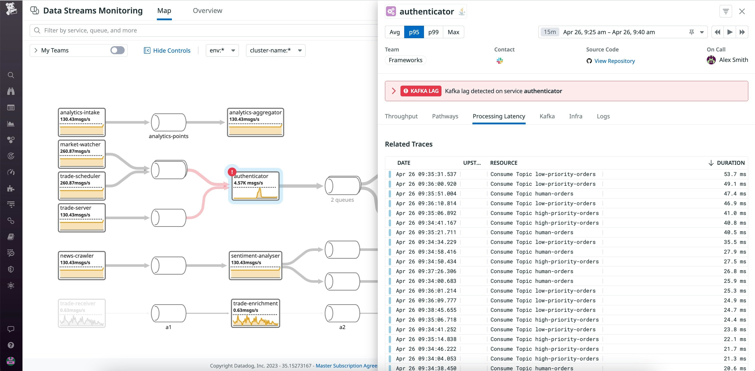 The Processing Latency tab helps you find problematic traces The Processing Latency tab helps you find problematic traces