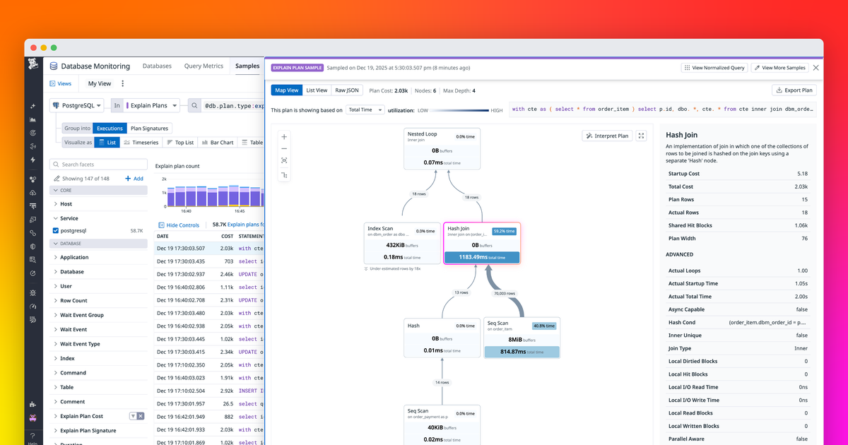 Debug PostgreSQL query latency faster with EXPLAIN ANALYZE in Datadog ...