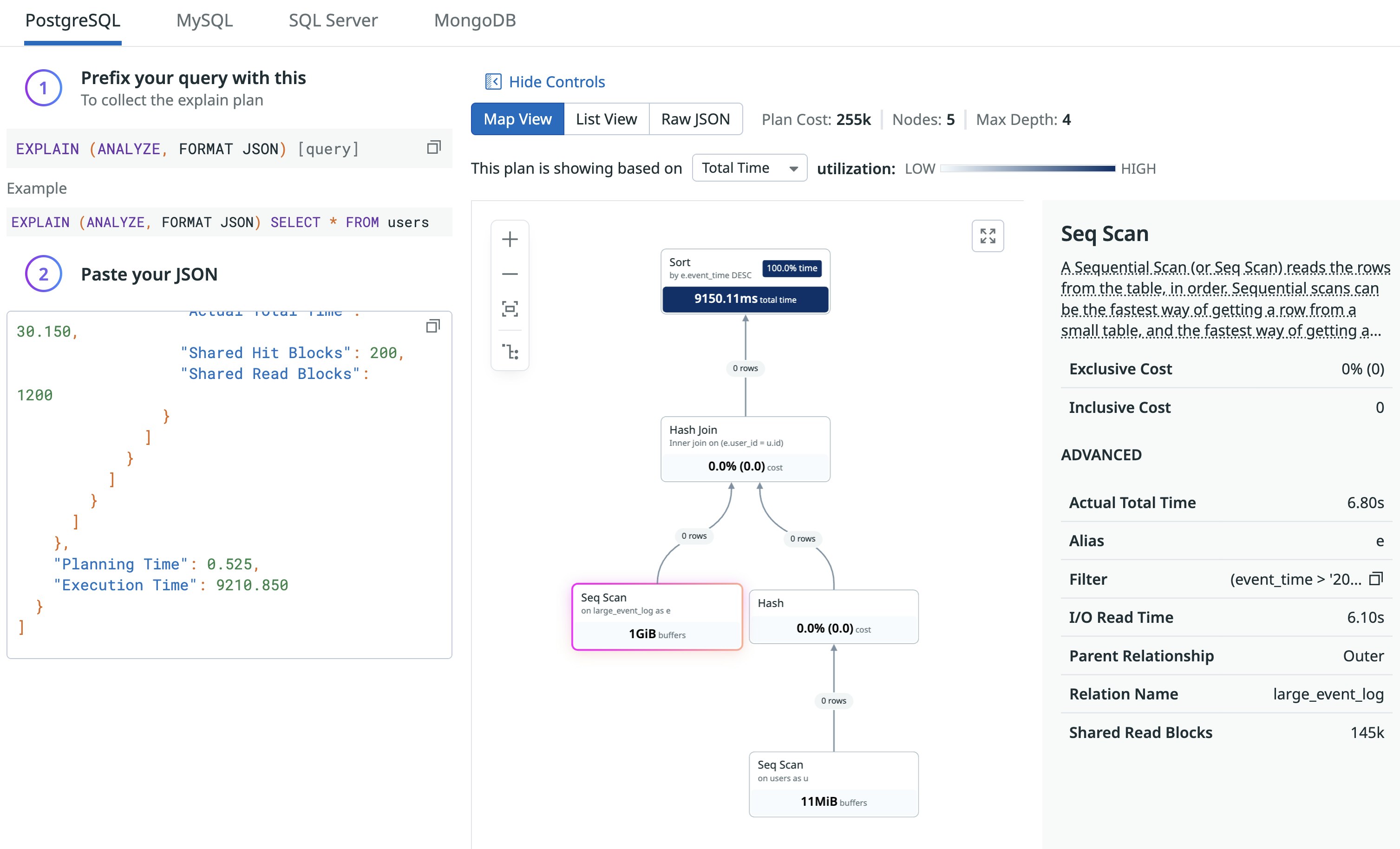 Seq scan with high I/O read time and many shared read blocks. Seq scan with high I/O read time and many shared read blocks.