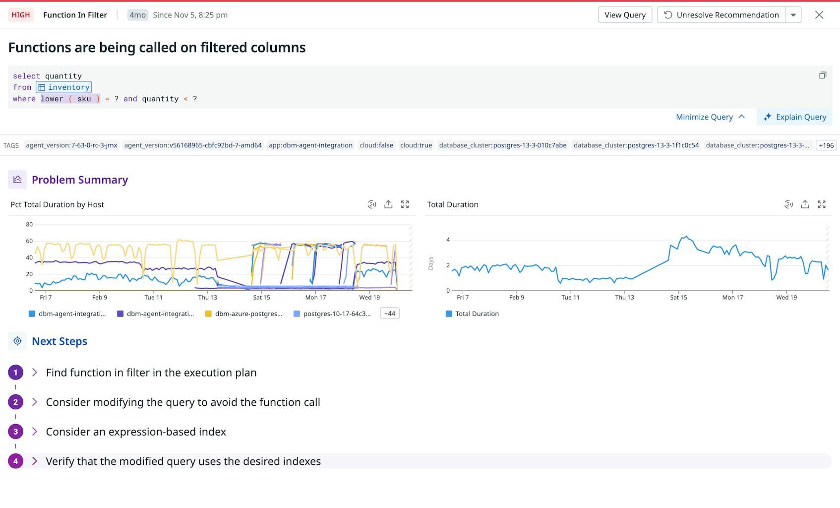 A Deep Dive Into Database Monitoring Index Recommendations | Datadog