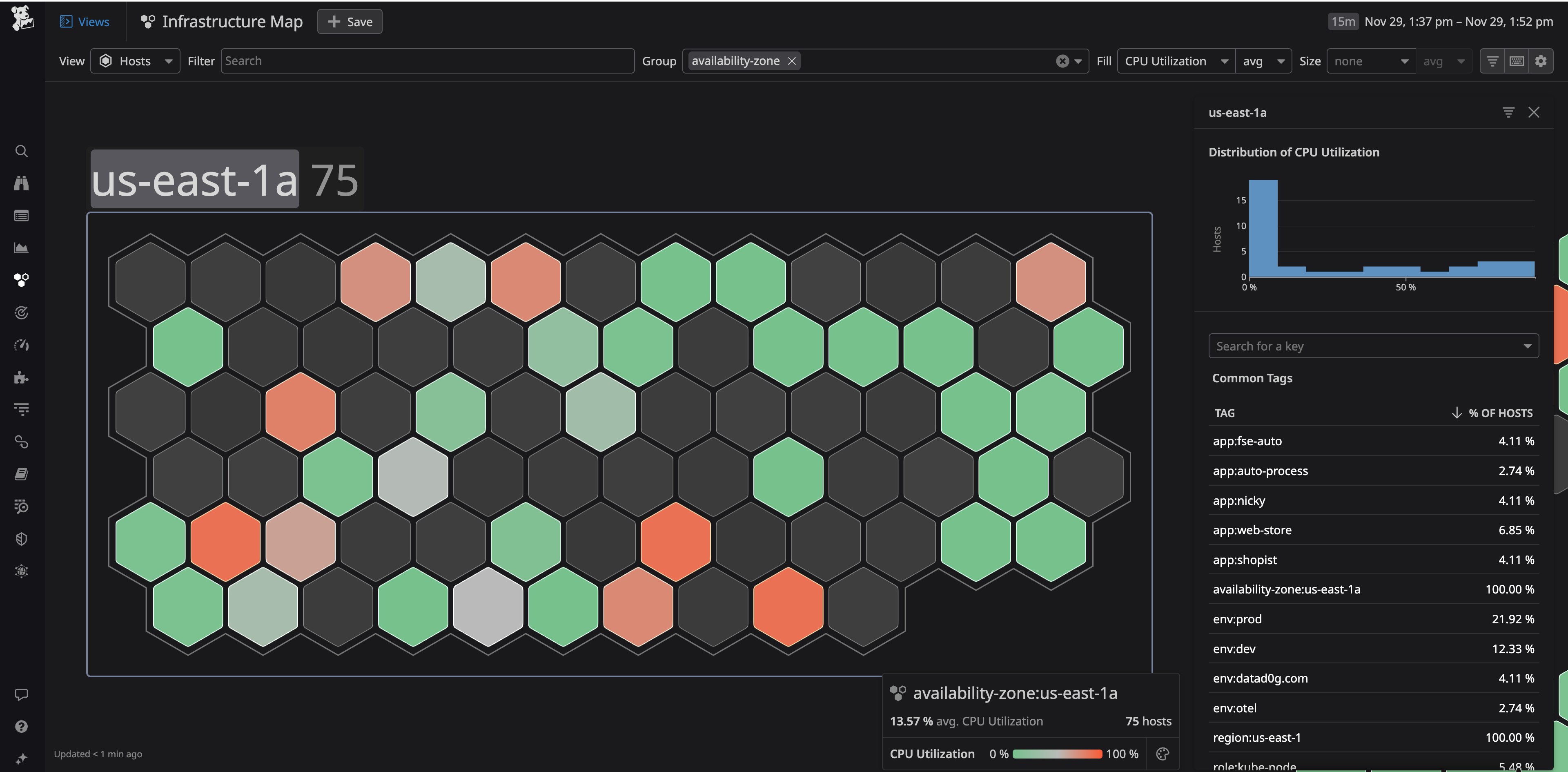Host Map view in Datadog Host Map view in Datadog