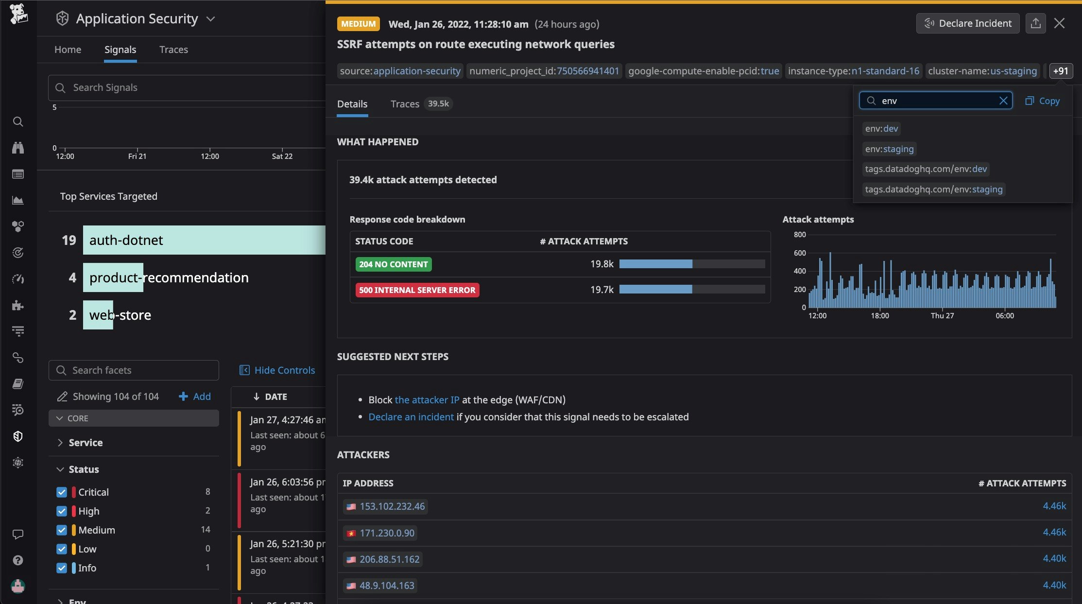 Because AAP collects observability and network data, as well as application runtime data, it can alert security and engineering teams to meaningful attacks. like SSRF attempts. Because AAP collects observability and network data, as well as application runtime data, it can alert security and engineering teams to meaningful attacks. like SSRF attempts.