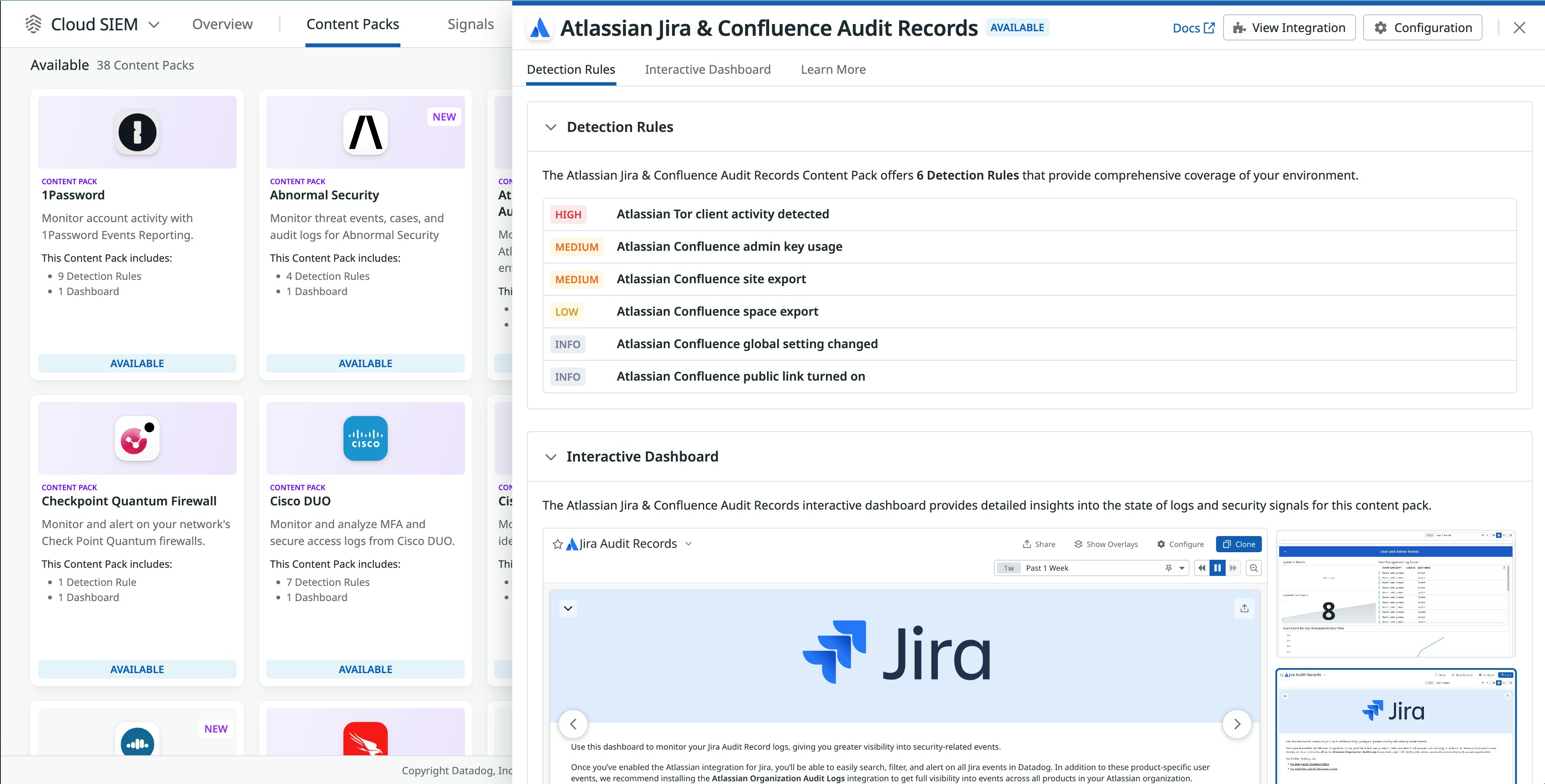 Atlassian Jira and Confluence Audit Logs Cloud SIEM Content Pack. Atlassian Jira and Confluence Audit Logs Cloud SIEM Content Pack.
