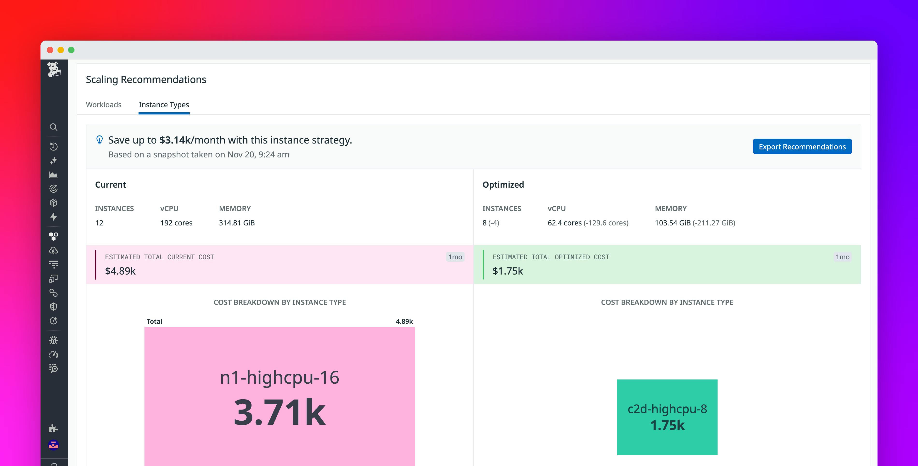 Optimize Kubernetes cluster cost with Datadog Cluster Autoscaler