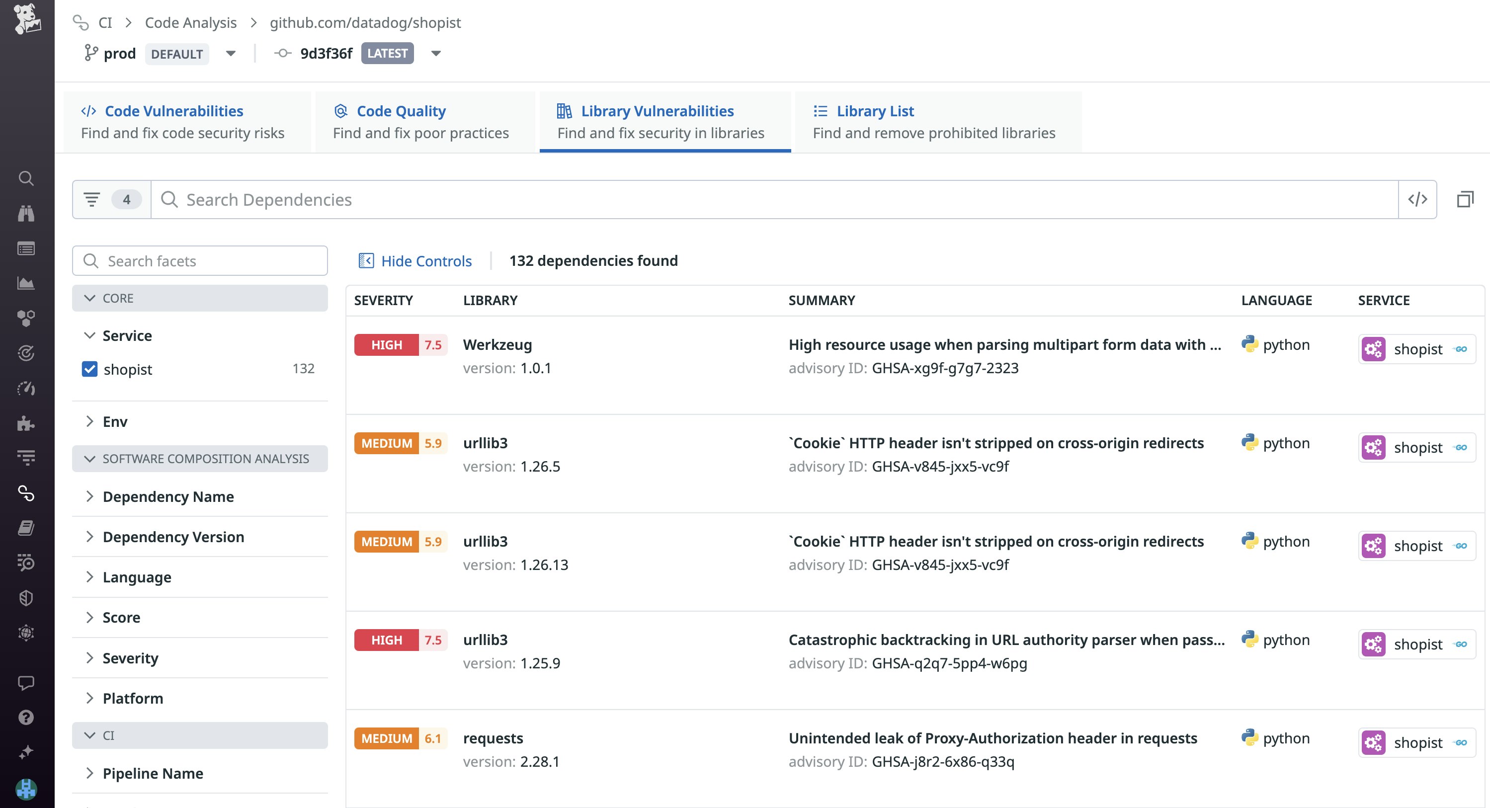 Scan open source libraries imported into your application for security vulnerabilities. Scan open source libraries imported into your application for security vulnerabilities.