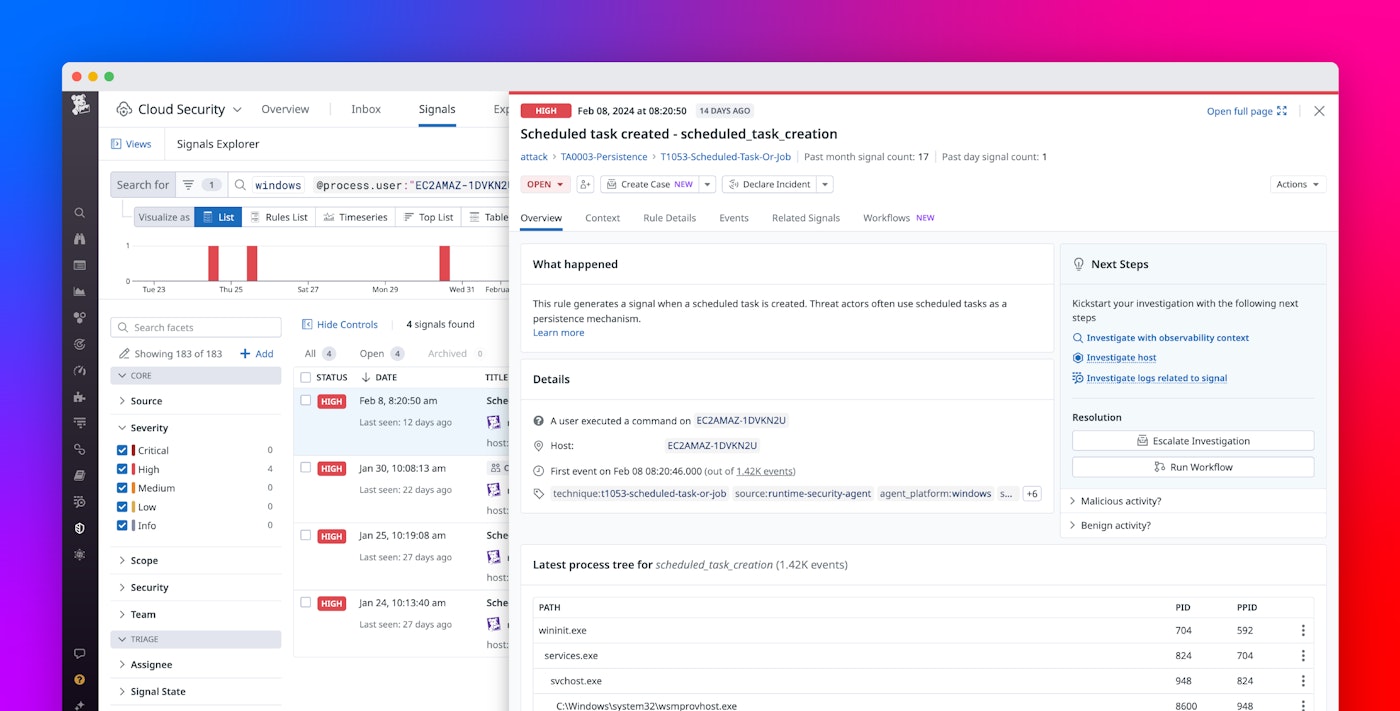 Secure your Windows workloads with Datadog Cloud Security Secure your Windows workloads with Datadog Cloud Security
