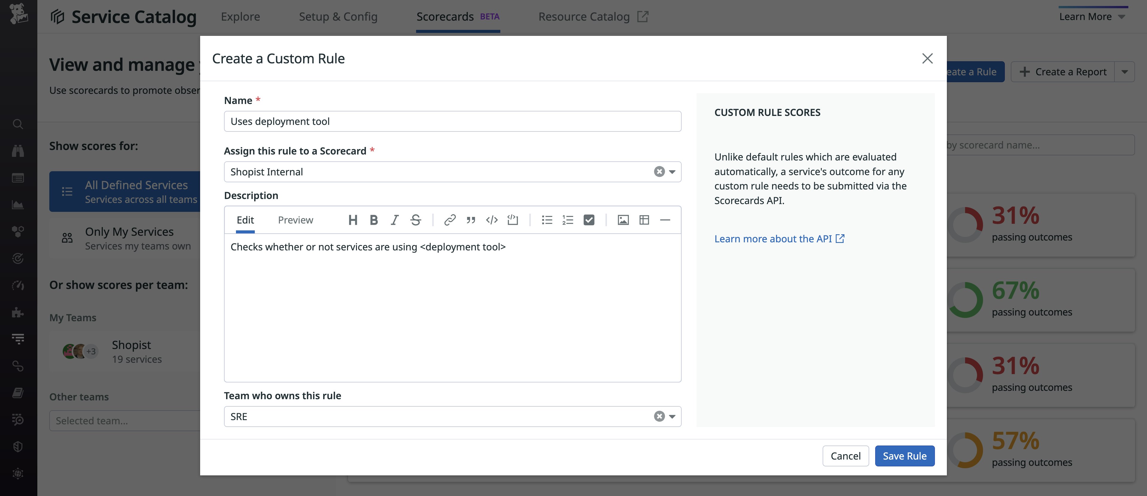 Easily create a rule for one of your custom Scorecards Easily create a rule for one of your custom Scorecards