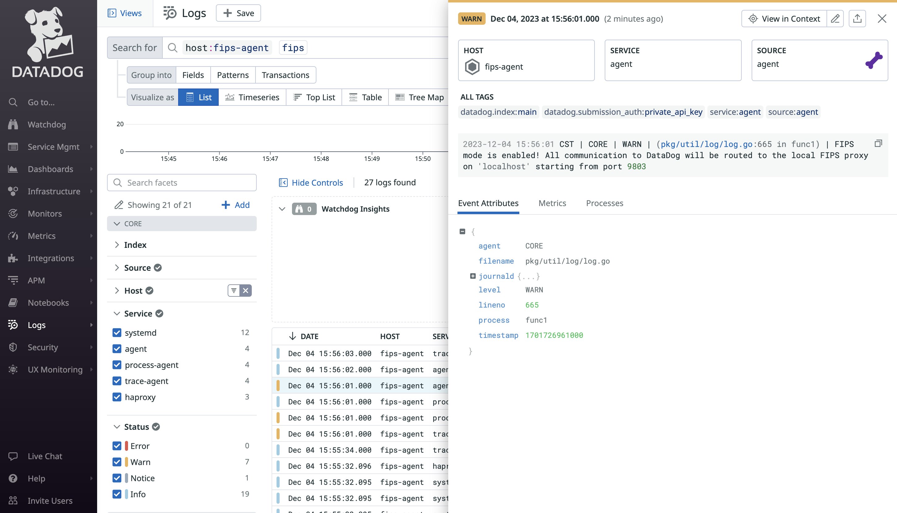A log for the FIPS-enabled Agent A log for the FIPS-enabled Agent