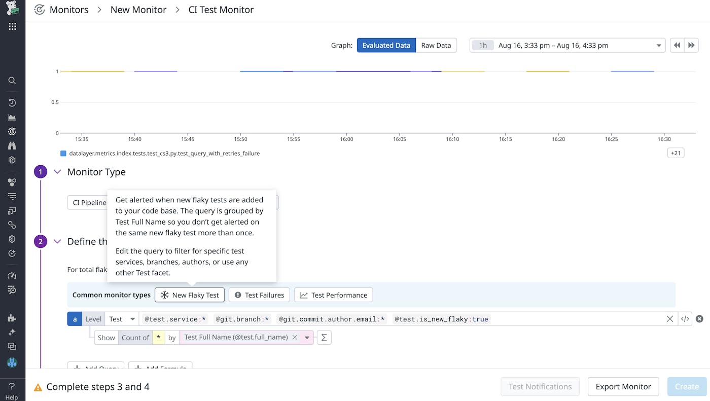 Receive alerts when new flaky tests are introduced to your repository. Receive alerts when new flaky tests are introduced to your repository.