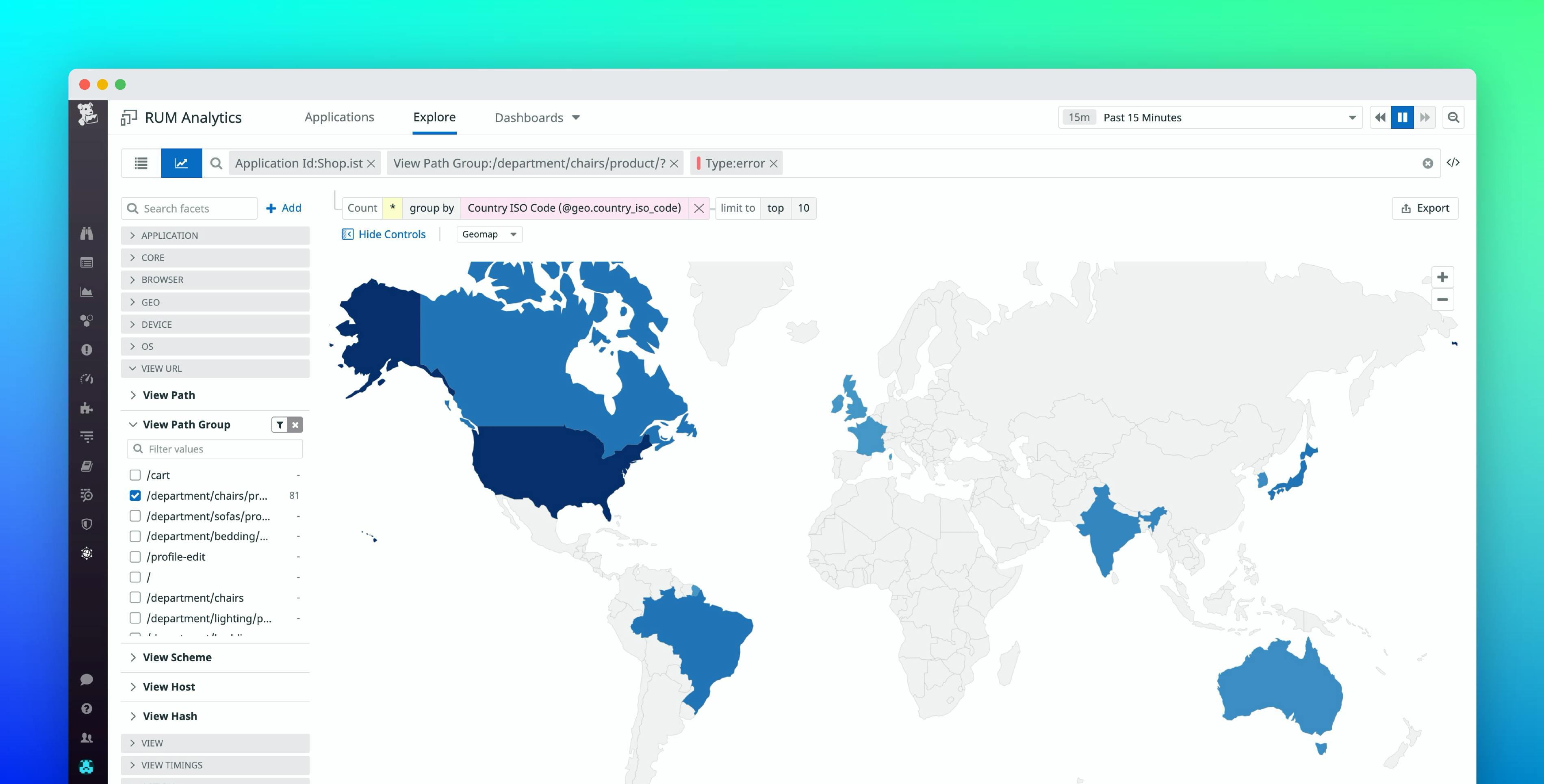 Use Datadog geomaps to visualize your app data by location