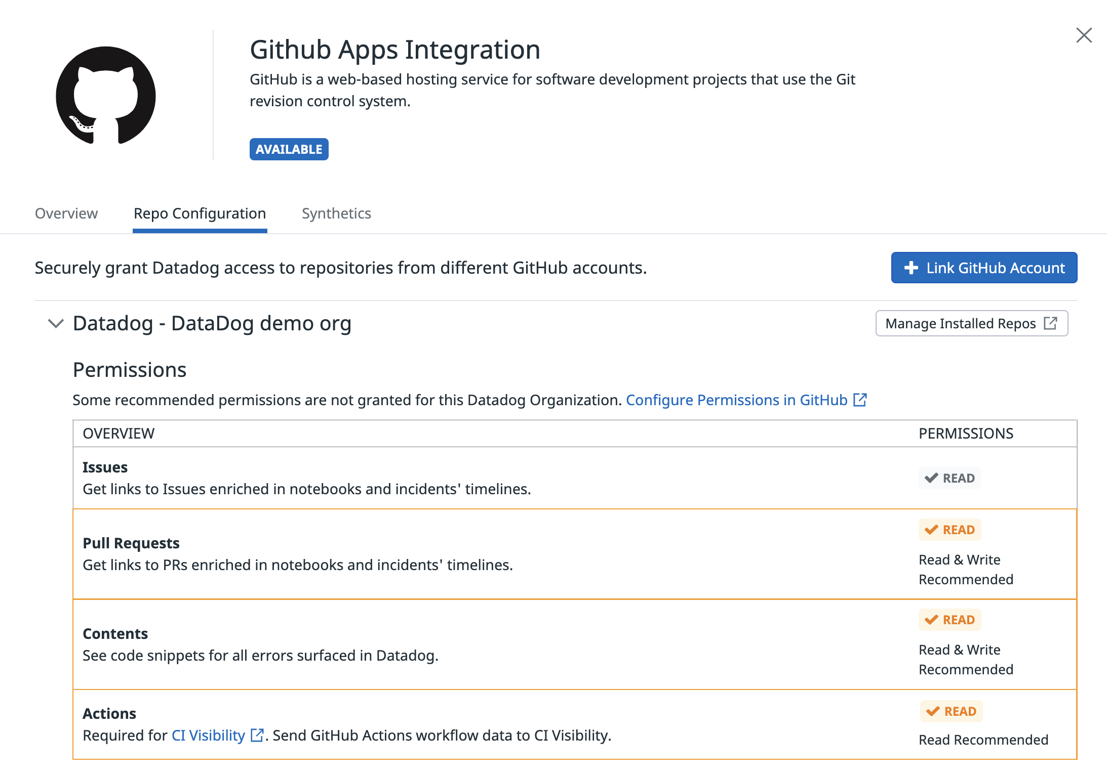 Configure GitHub Actions with Datadog CI Visibility Configure GitHub Actions with Datadog CI Visibility