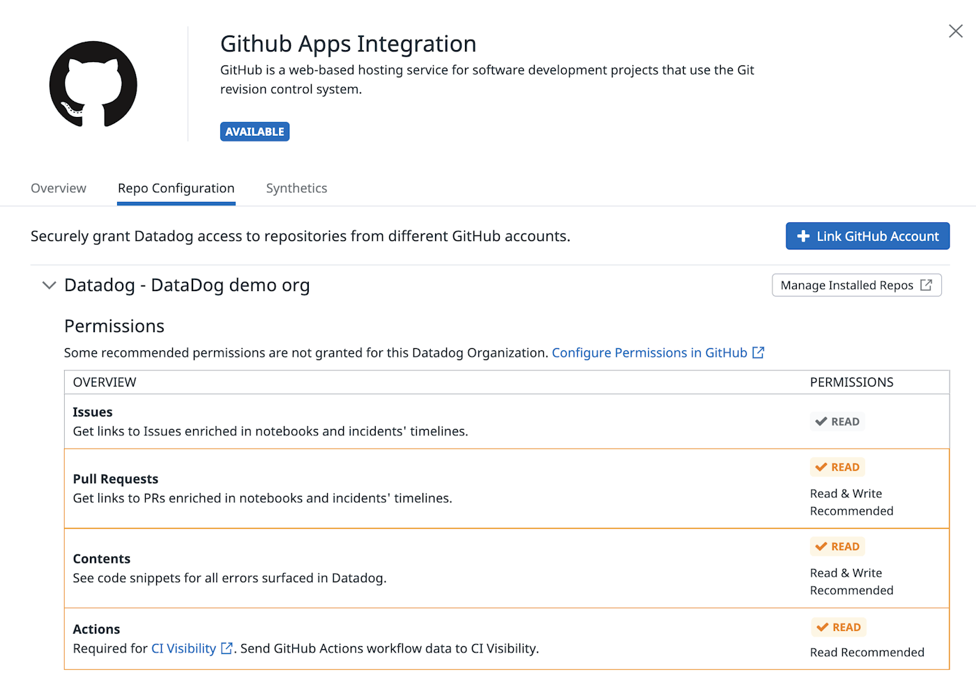 Configure GitHub Actions with Datadog CI Visibility Configure GitHub Actions with Datadog CI Visibility