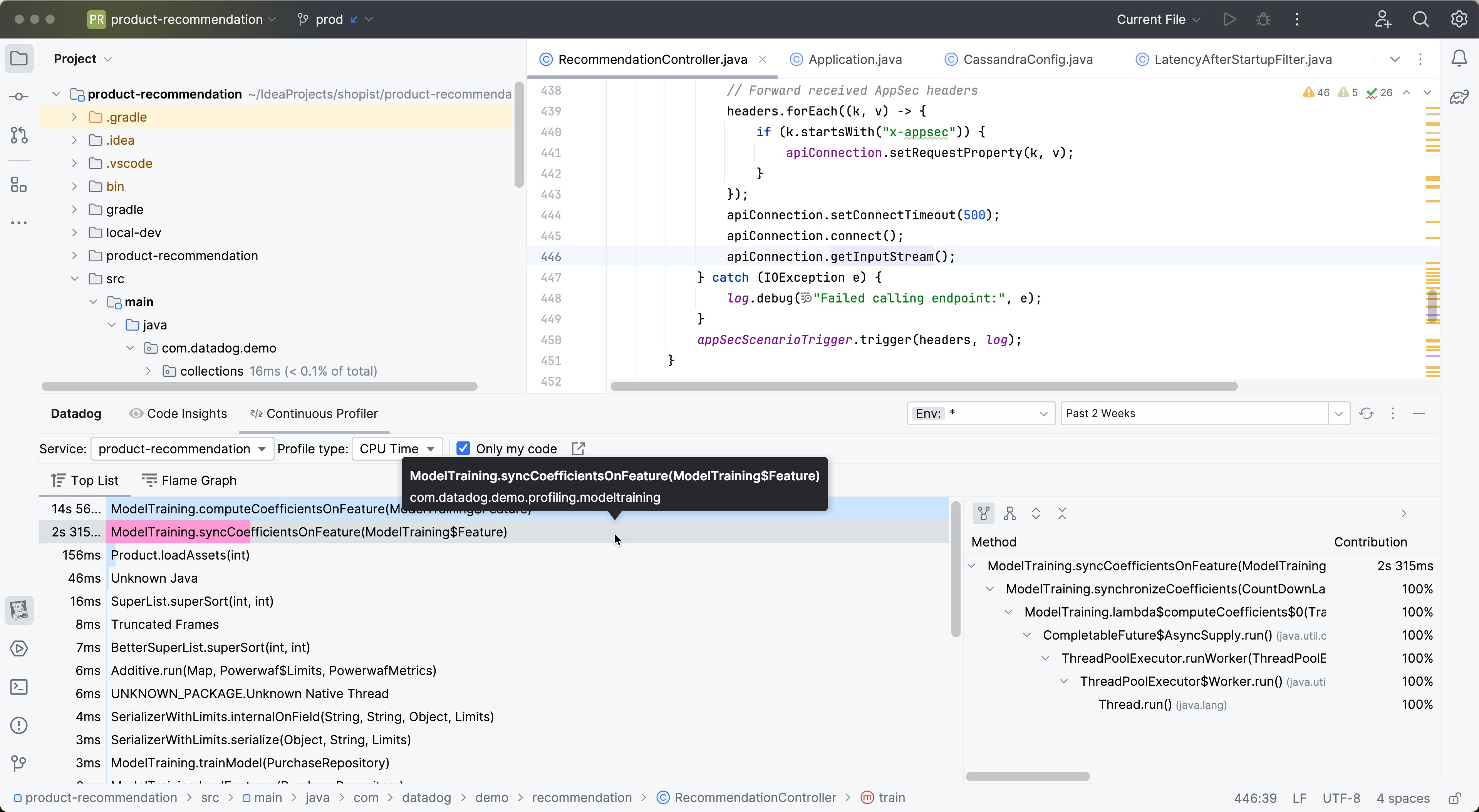 Pinpoint slow functions with code profiles. Pinpoint slow functions with code profiles.
