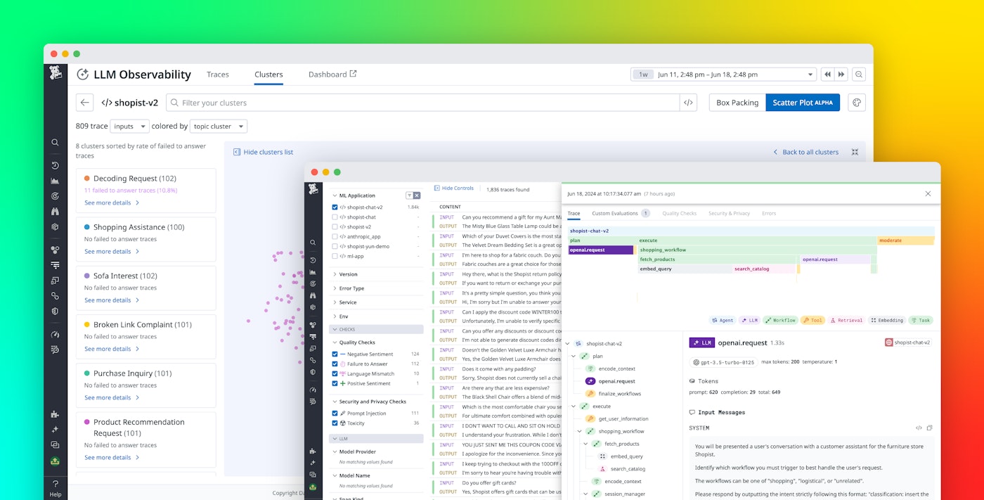 Monitor, troubleshoot, improve, and secure your LLM applications with Datadog LLM Observability Monitor, troubleshoot, improve, and secure your LLM applications with Datadog LLM Observability