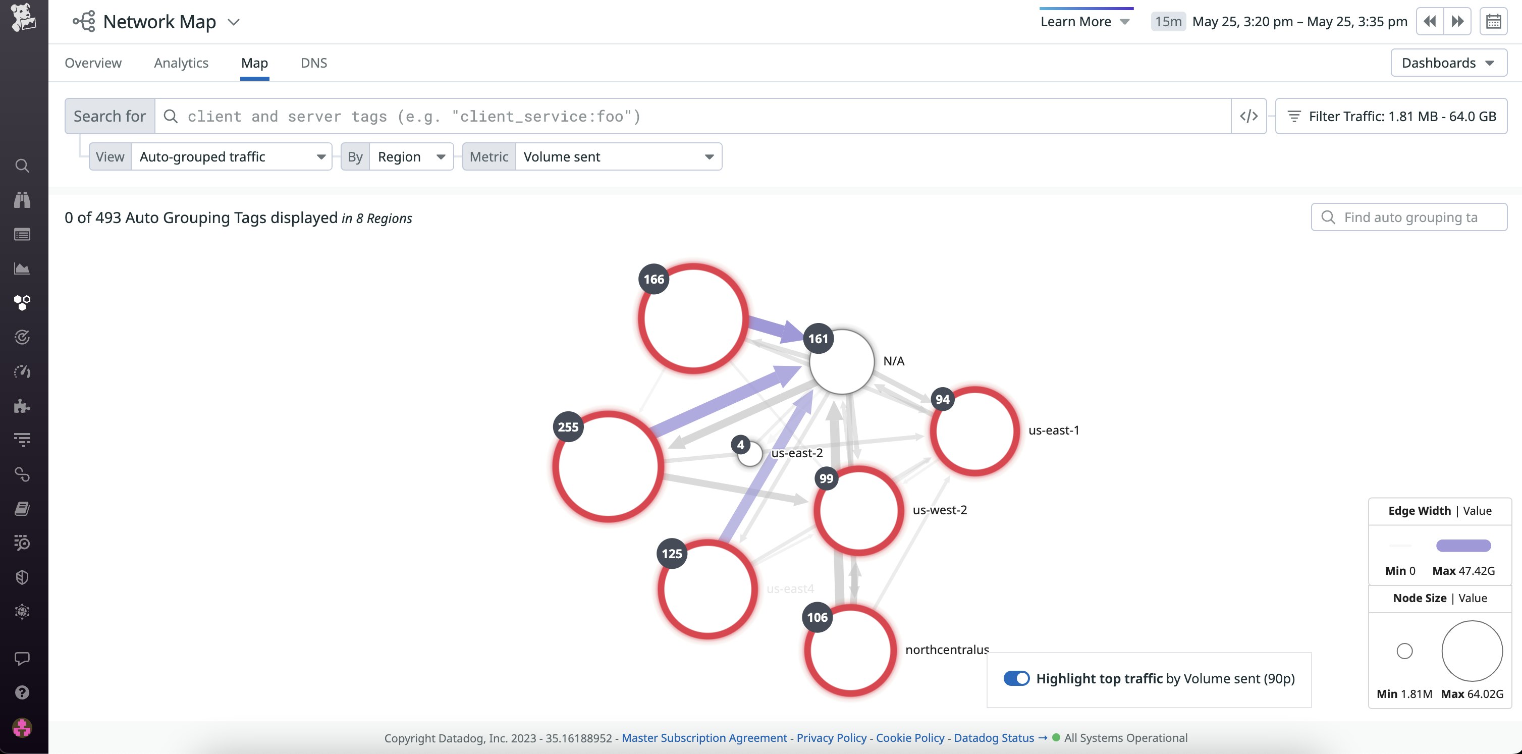 A network map clusterd by datacenter. A network map clusterd by datacenter.