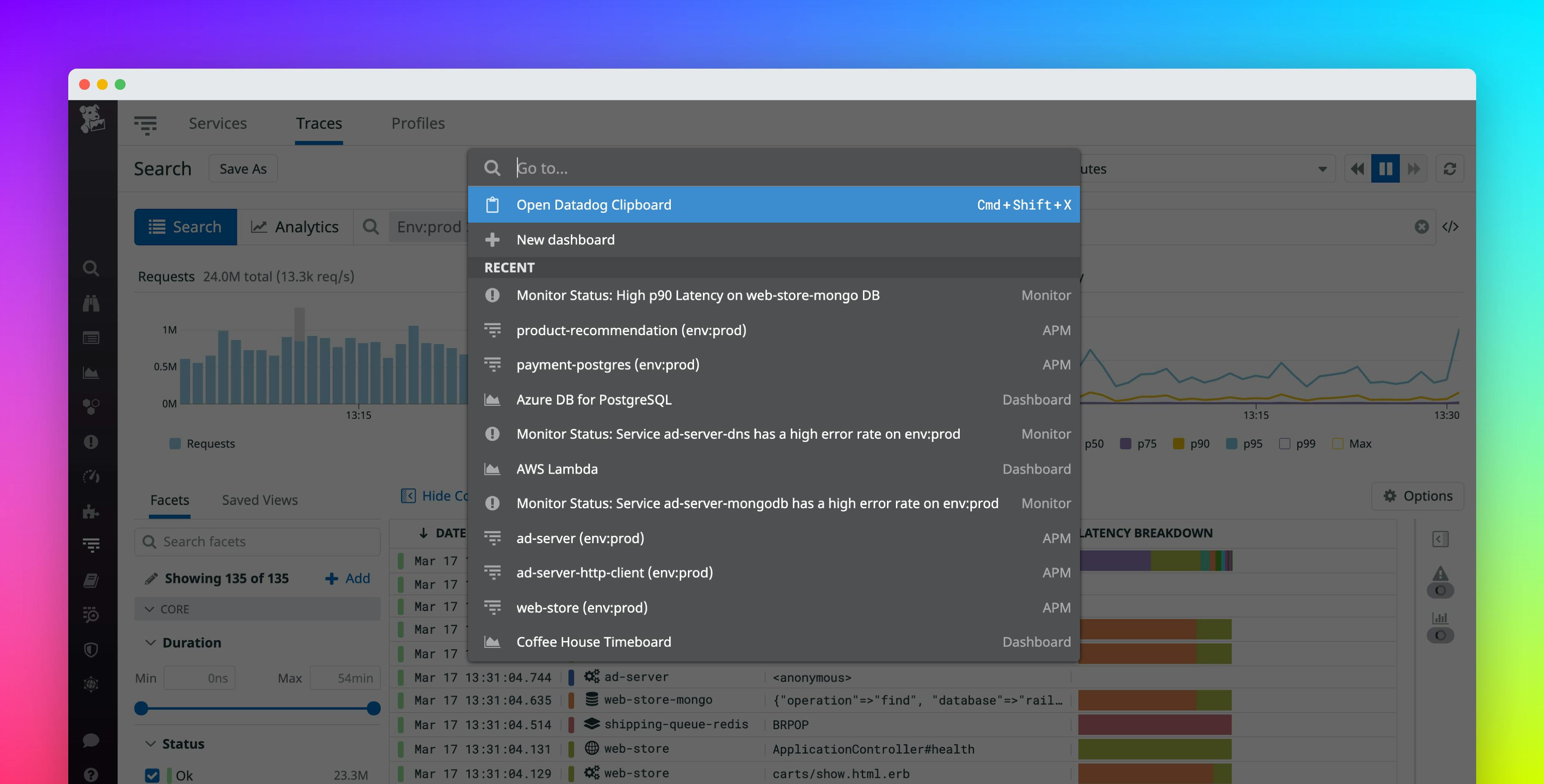 Introducing the Datadog quick nav menu