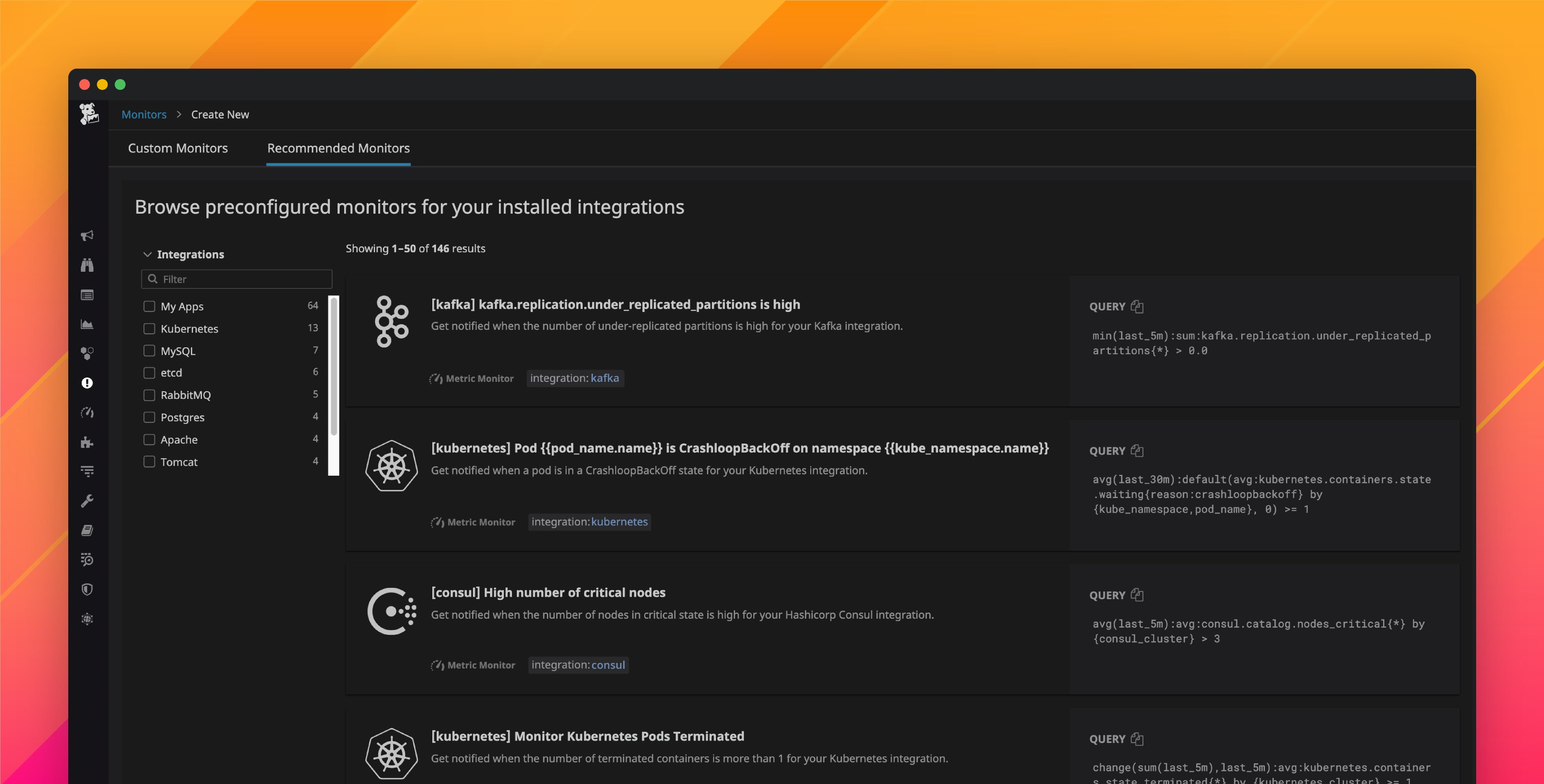 Enable Preconfigured Alerts With Recommended Monitors | Datadog