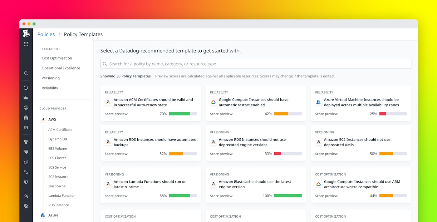 Proactively enforce infrastructure best practices with Datadog Resource Policies Proactively enforce infrastructure best practices with Datadog Resource Policies