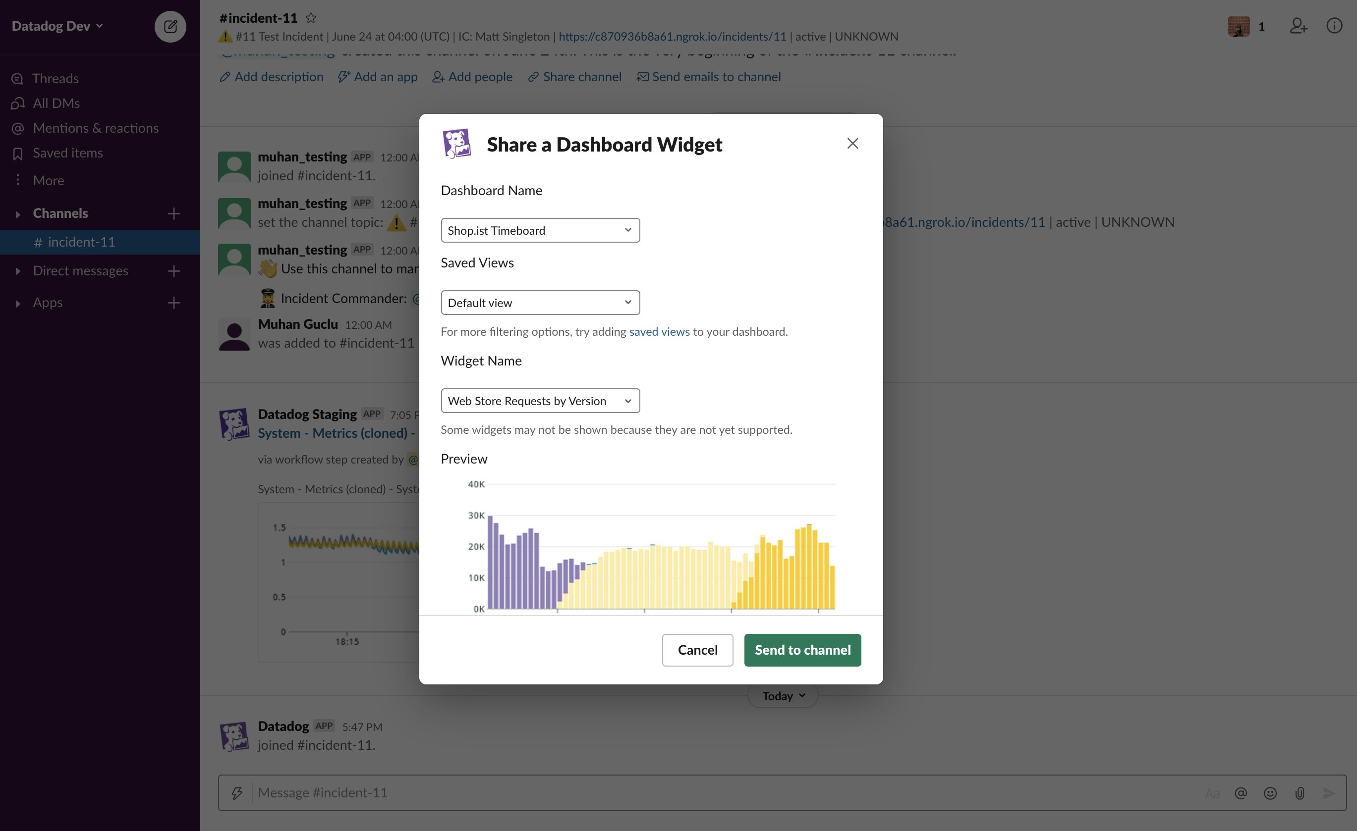 /datadog dashboard を使用してダッシュボードでグラフを検索、プレビュー。 /datadog dashboard を使用してダッシュボードでグラフを検索、プレビュー。
