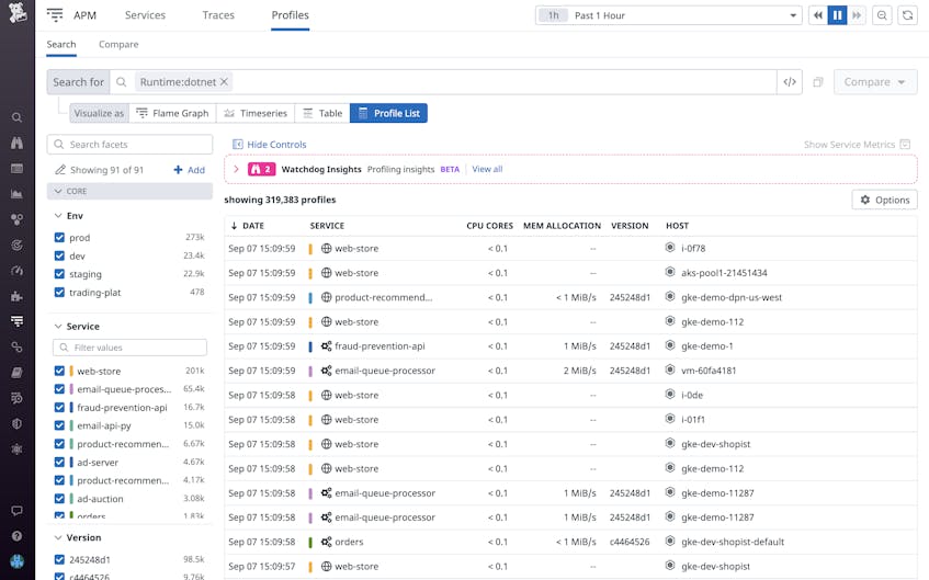 View your .NET traces in Datadog APM.