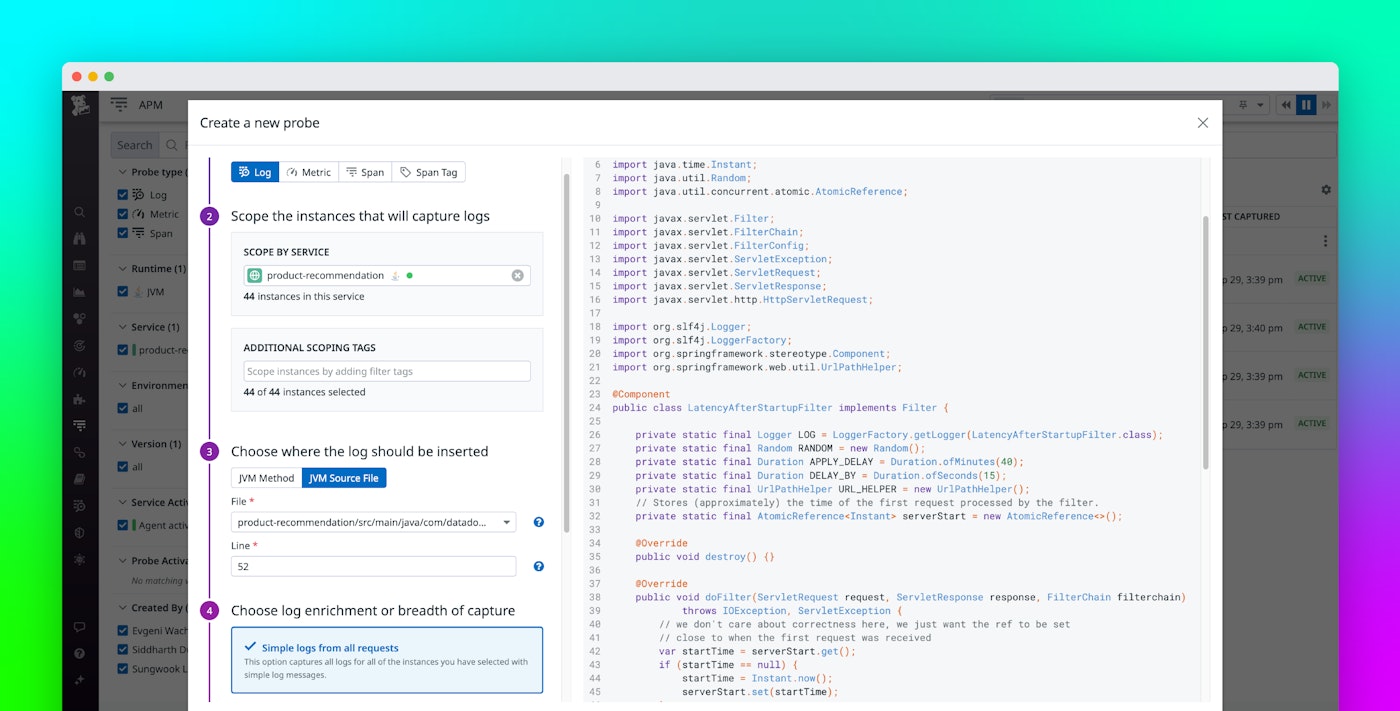 Use Datadog Dynamic Instrumentation to add application logs without redeploying Use Datadog Dynamic Instrumentation to add application logs without redeploying