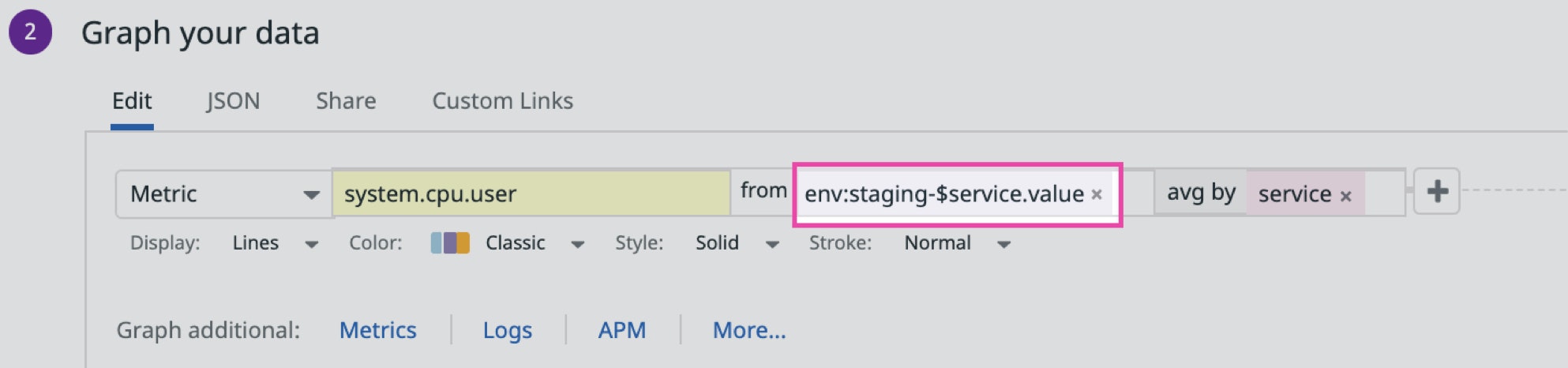 Using the new syntax, you can form graph queries with a reduced set of template variables. Using the new syntax, you can form graph queries with a reduced set of template variables.
