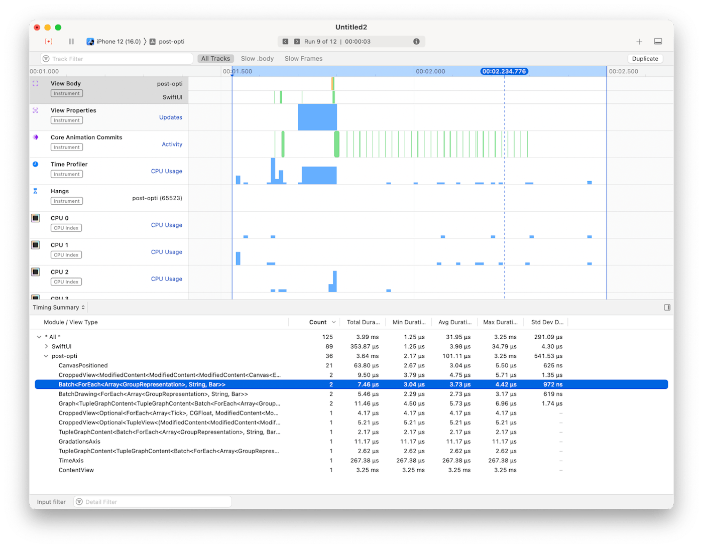 A profiling recording with no hangs A profiling recording with no hangs