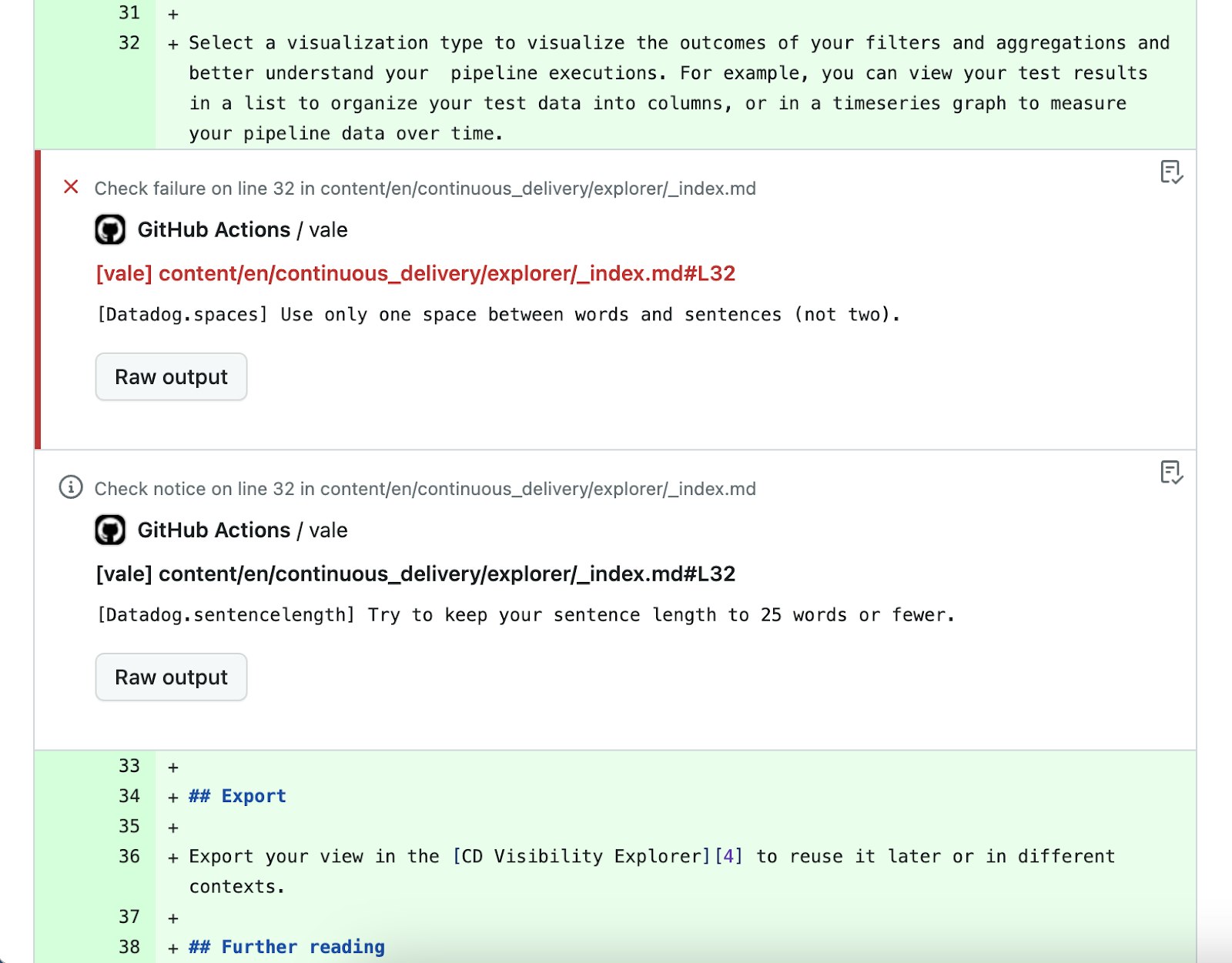 Vale flagging the use of two spaces instead of one. Vale flagging the use of two spaces instead of one.