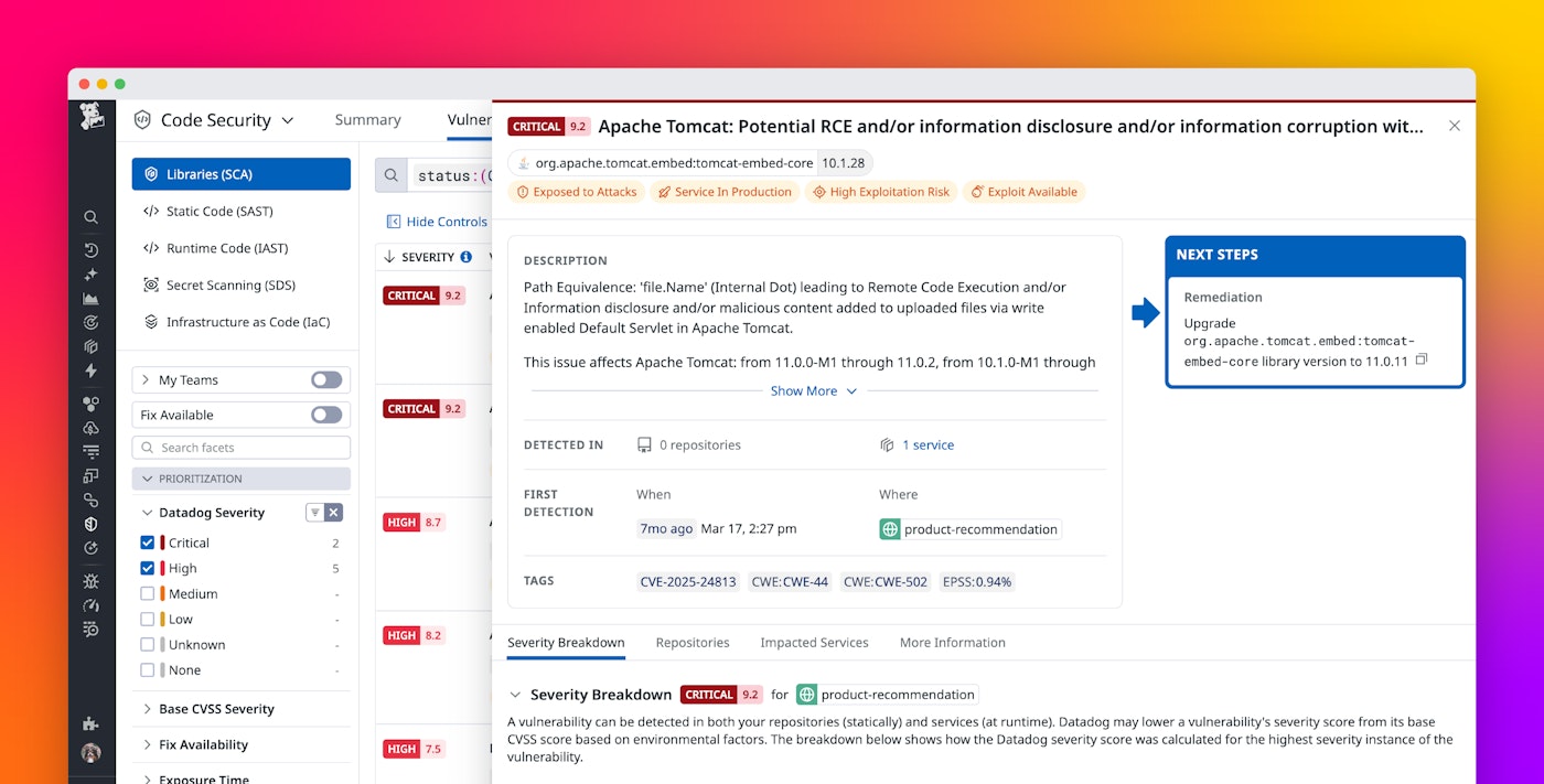 Enhance SBOMs with runtime security context by using Datadog Software Composition Analysis Enhance SBOMs with runtime security context by using Datadog Software Composition Analysis