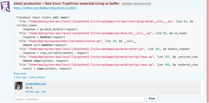 rollbar error monitoring rollbar error monitoring