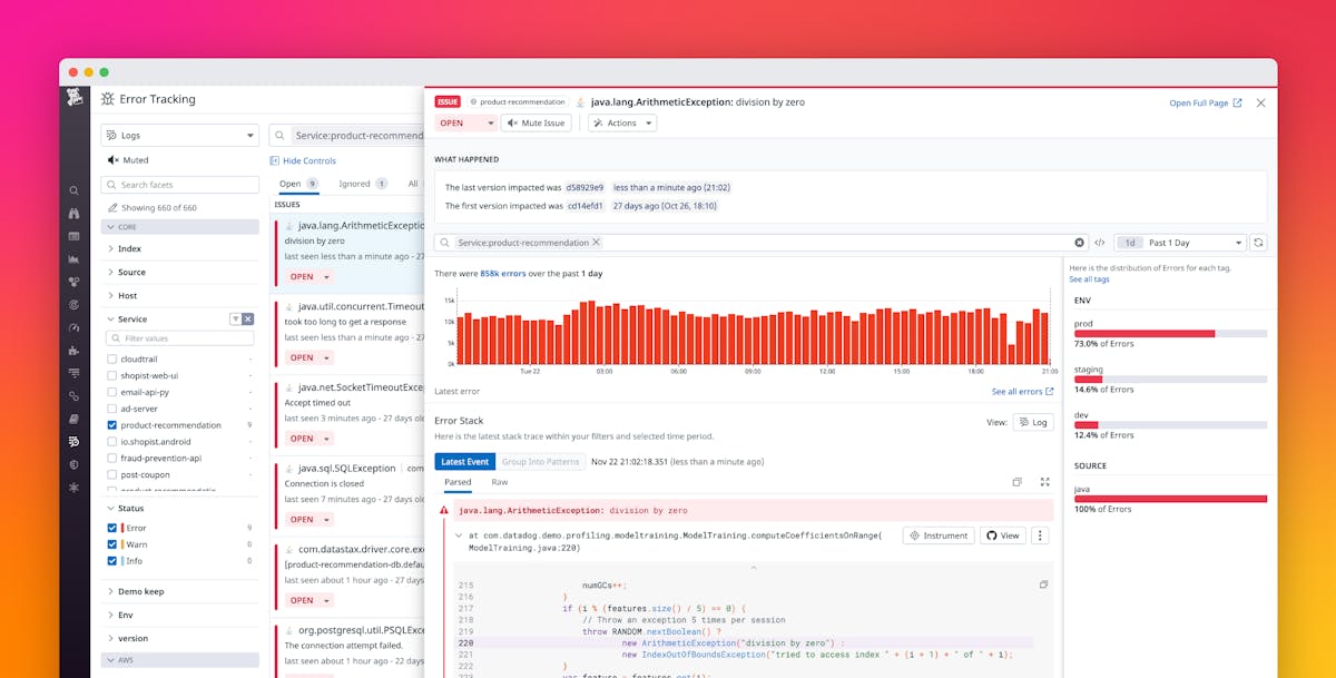 Track and Triage Errors in Your Logs With Datadog Error Tracking