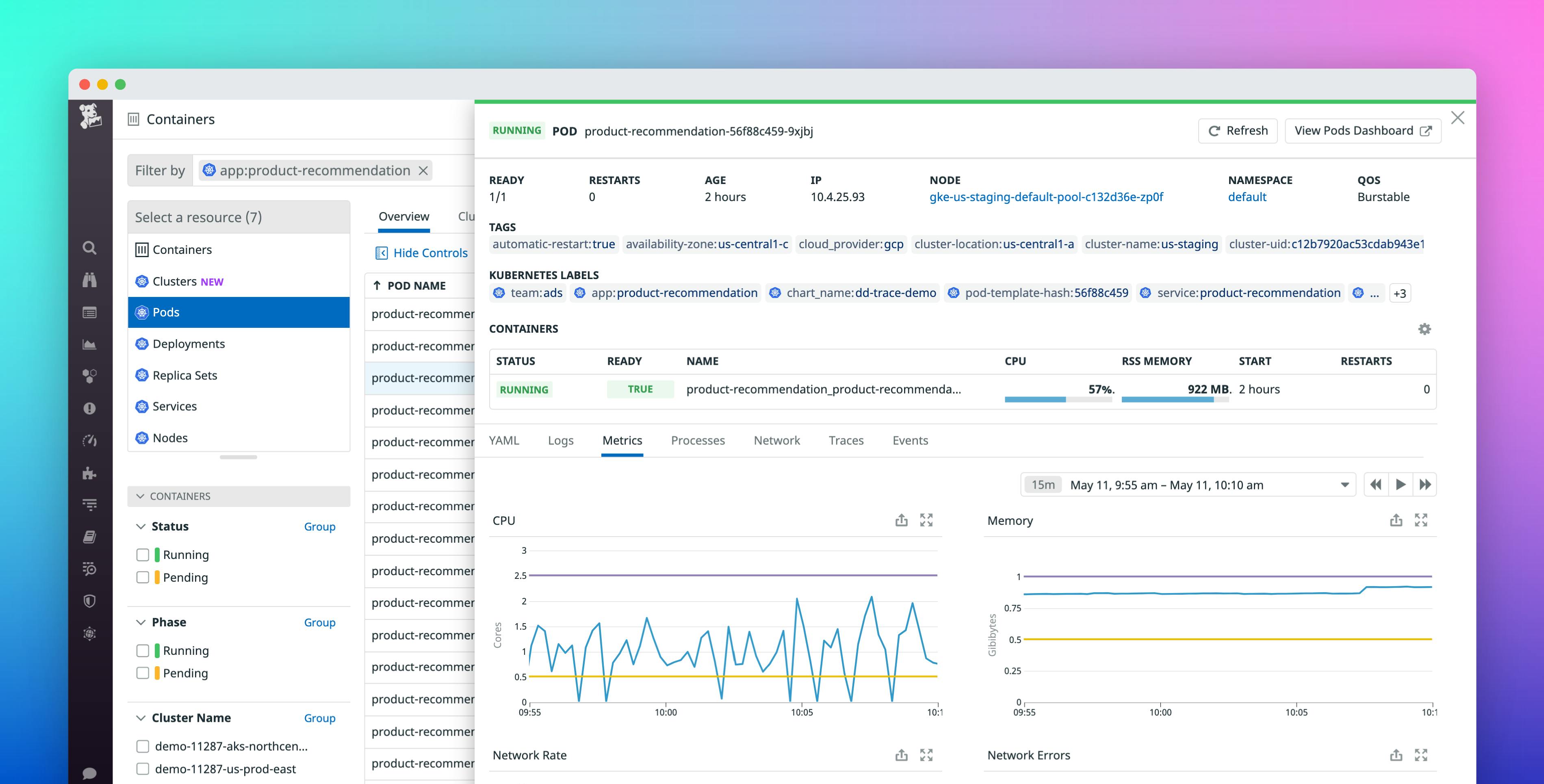 datadog cpu usage monitor