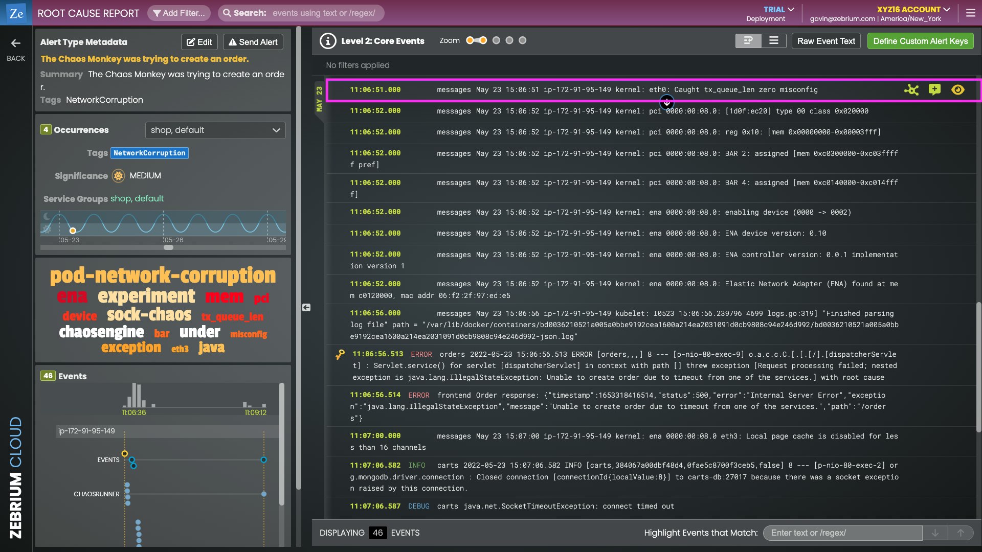 Zebrium finds a queue length misconfiguration on eth0 Zebrium finds a queue length misconfiguration on eth0