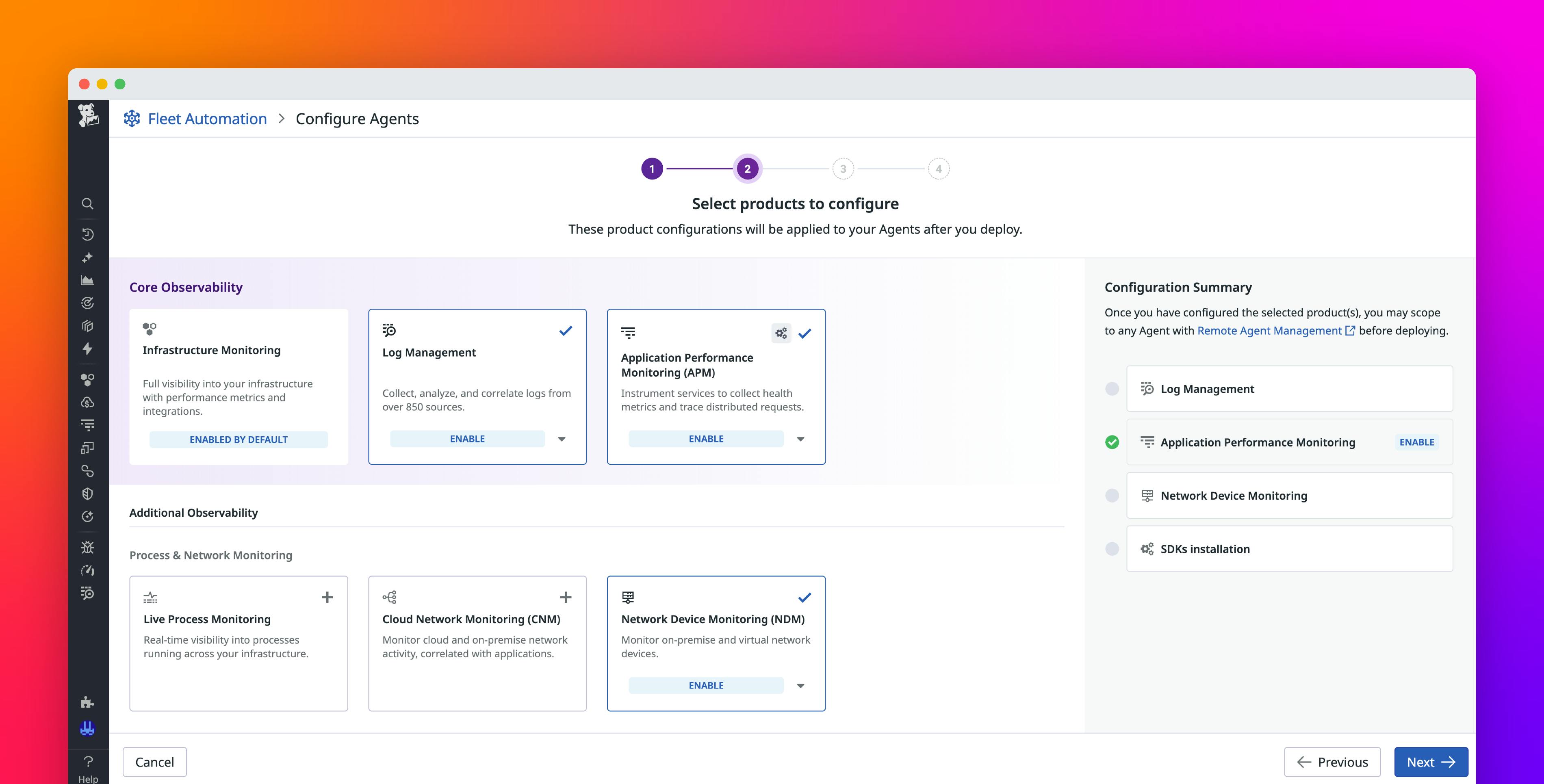 Centrally set up and scale monitoring of your infrastructure and apps with Datadog Fleet Automation