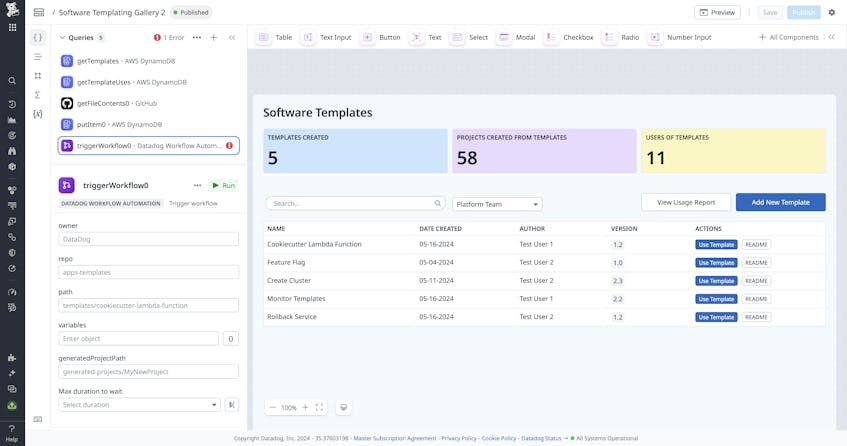 Create Golden Paths for Your Development Teams With Datadog App Builder ...