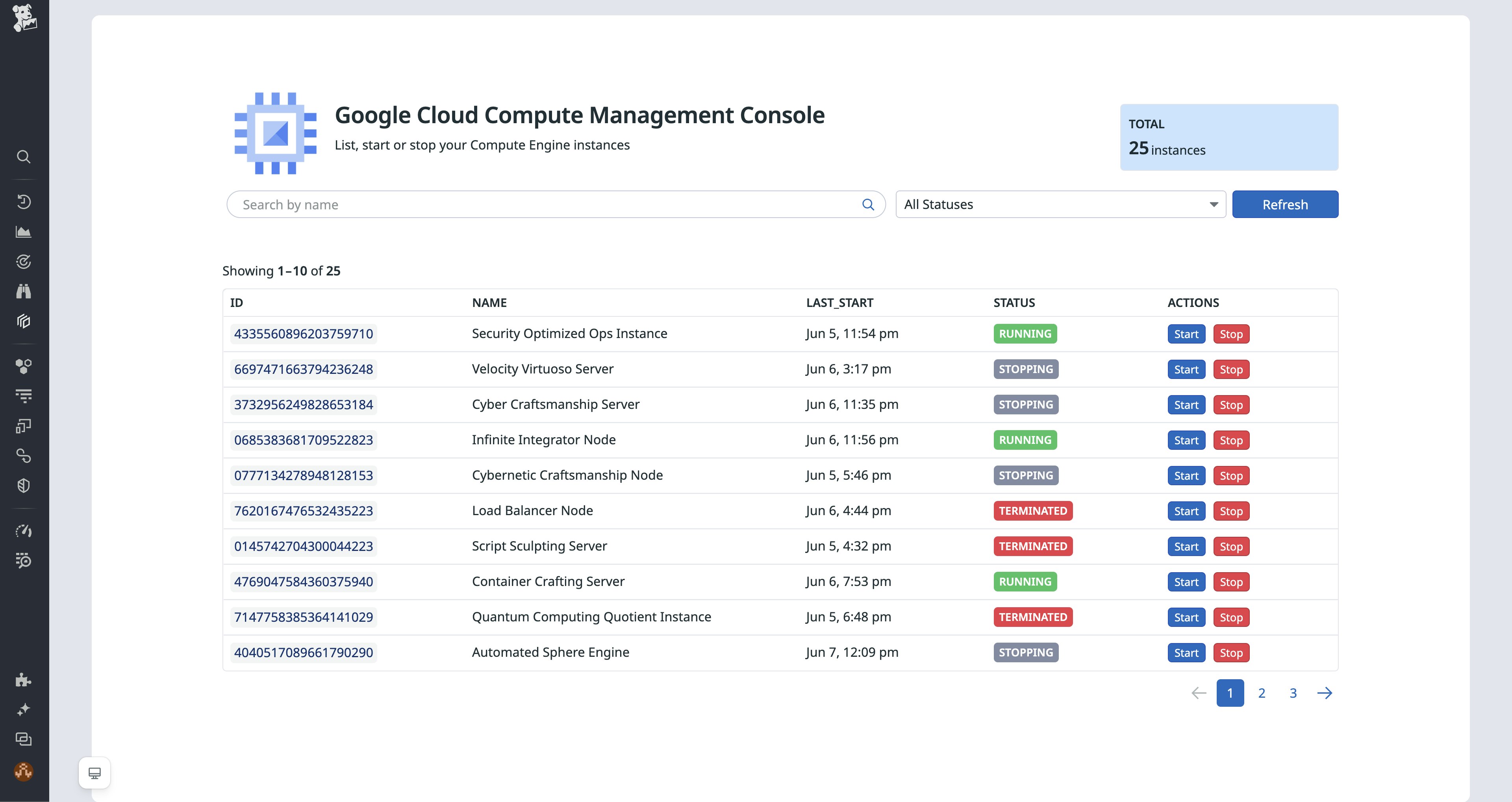 Google Cloud Compute Management Console app. Google Cloud Compute Management Console app.