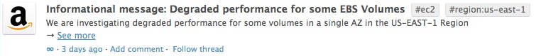 The initial AWS failure seen from Datadog The initial AWS failure seen from Datadog