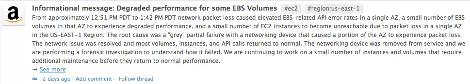 AWS failure update seen from Datadog AWS failure update seen from Datadog