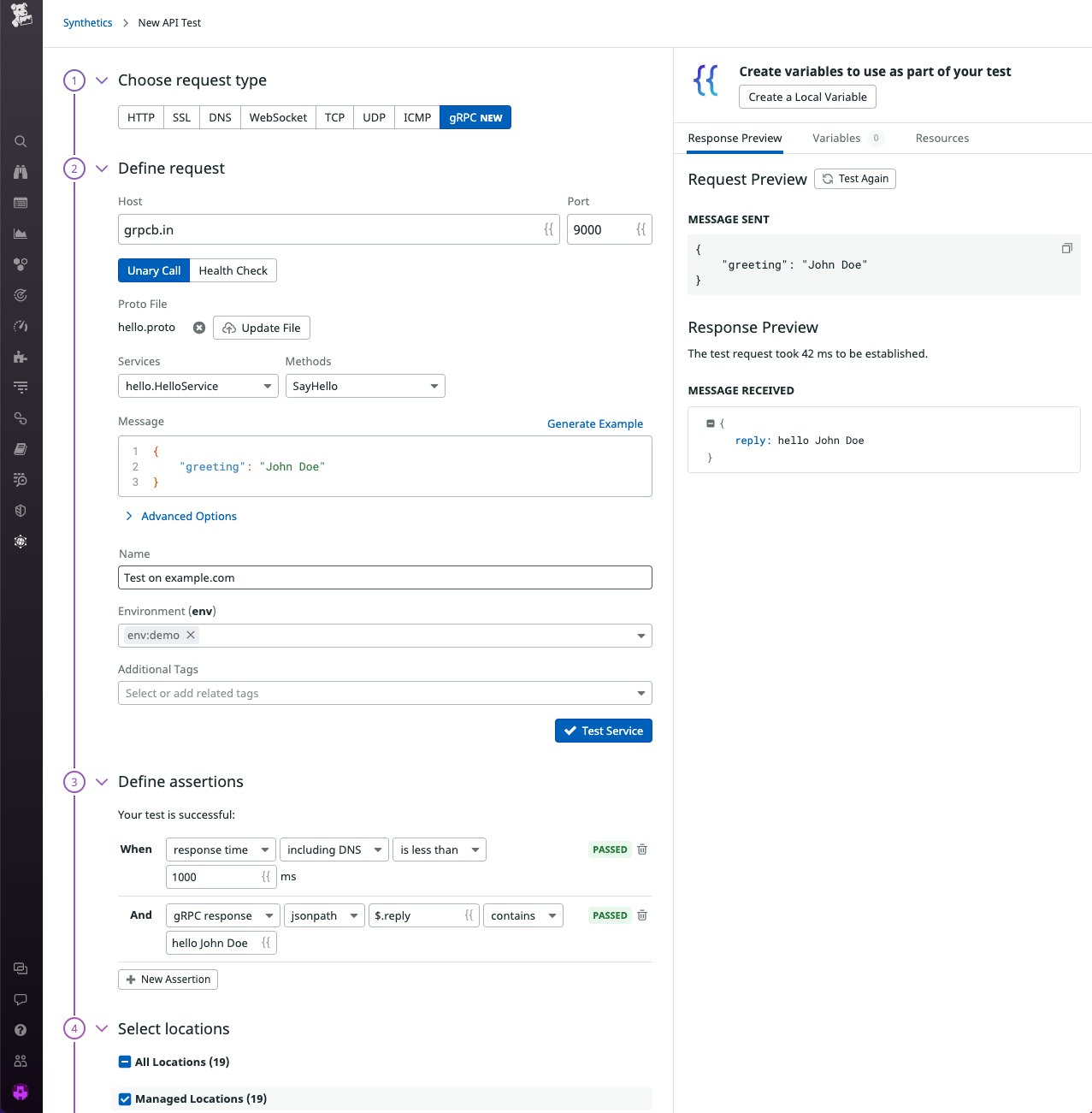 Create gRPC health checks in Datadog. Create gRPC health checks in Datadog.