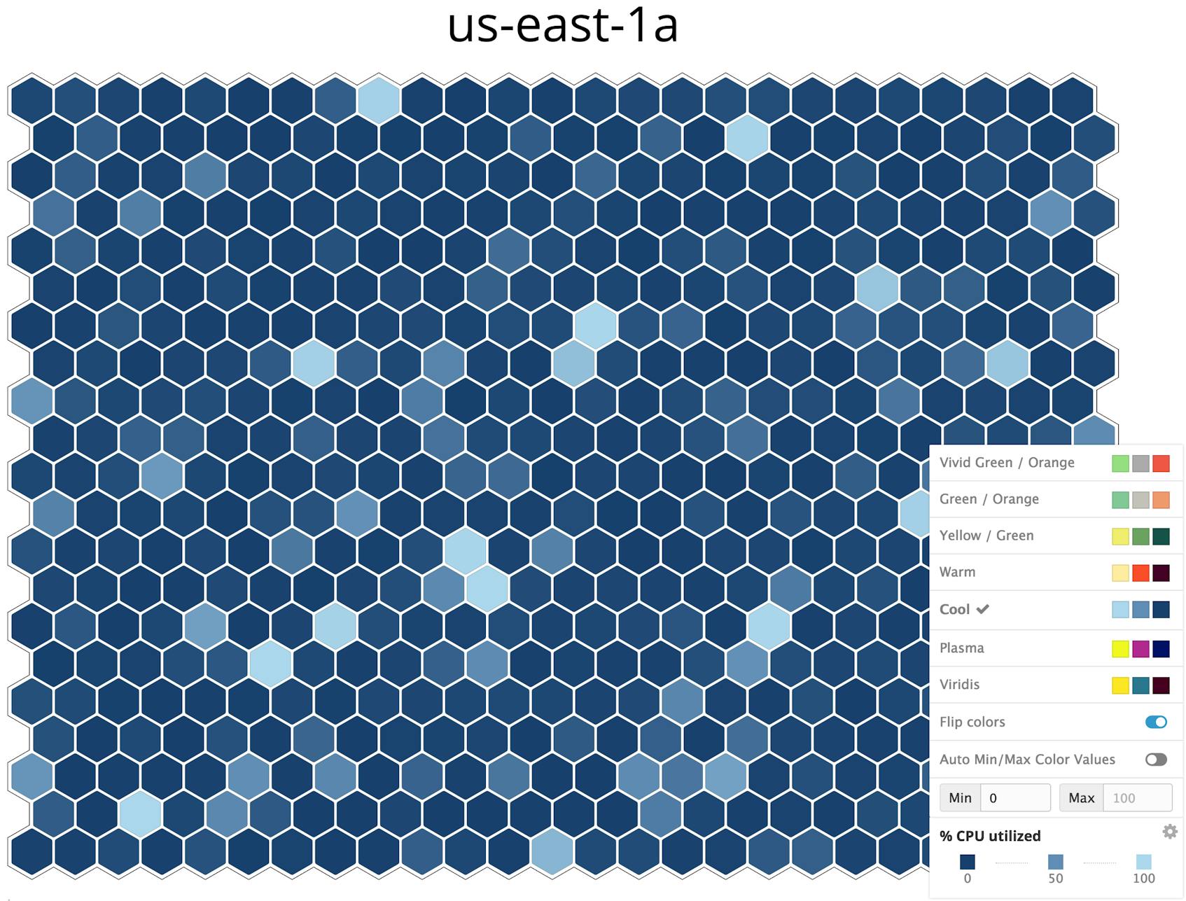 Datadog Host Map with alternate color palette