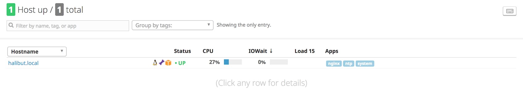 Datadog infrastructure list
