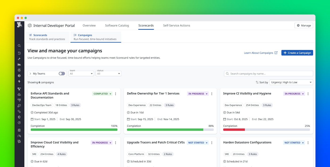 Coordinate large-scale engineering initiatives with IDP Campaigns Coordinate large-scale engineering initiatives with IDP Campaigns
