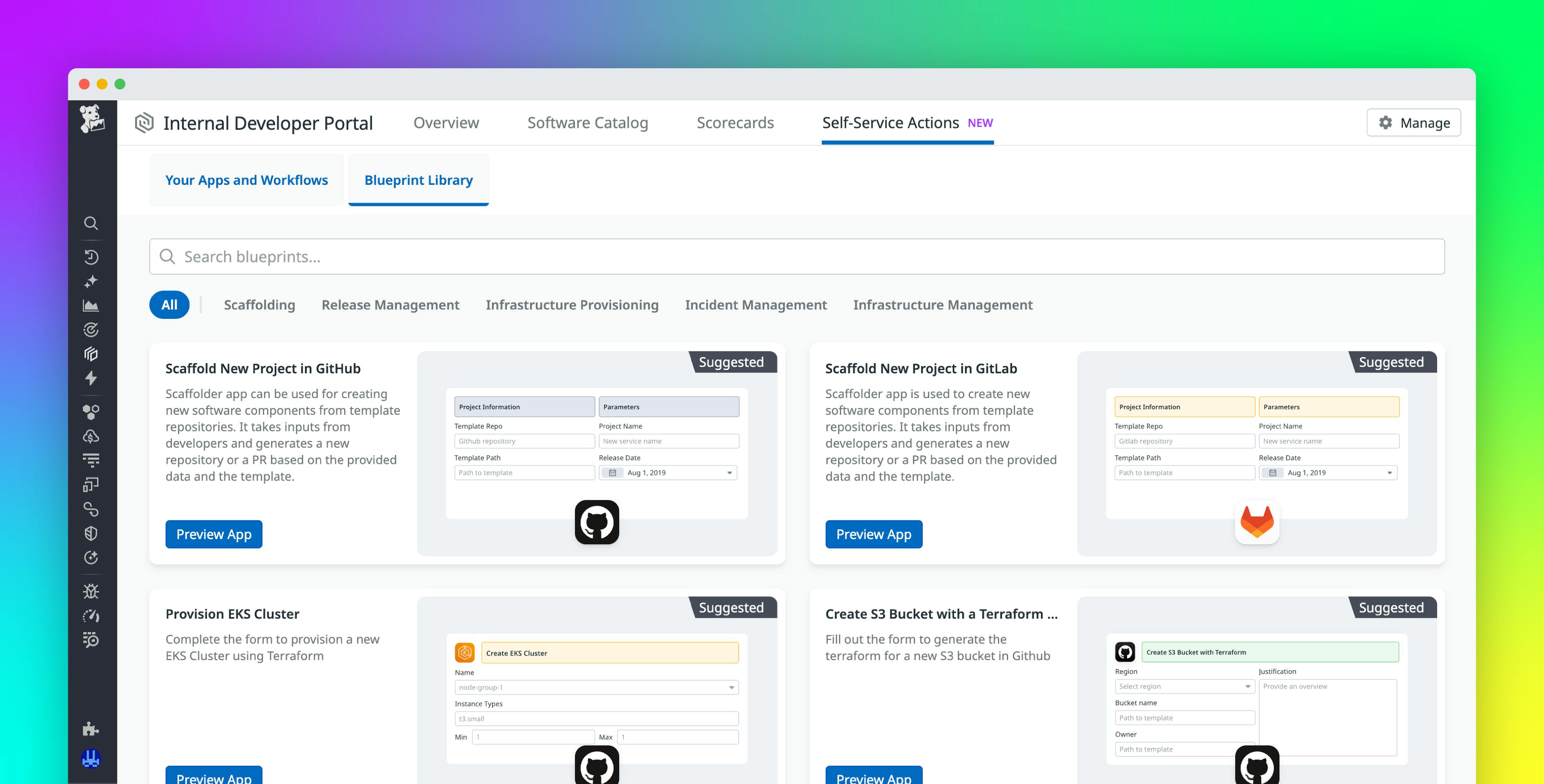 Empower your engineering teams with Self-Service Actions in Datadog Internal Developer Portal