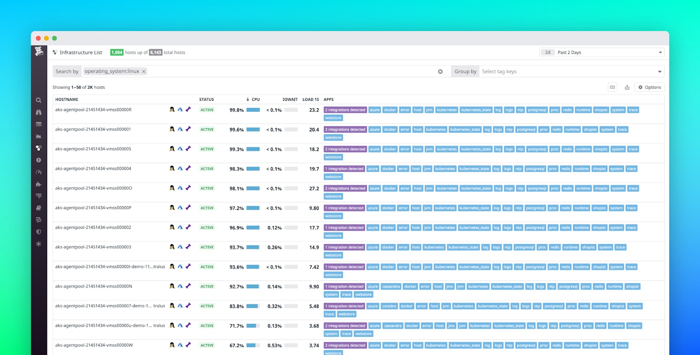 Use the improved infrastructure list to track your hosts’ health Use the improved infrastructure list to track your hosts’ health