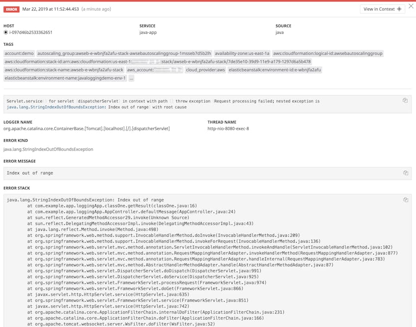 How to Collect, Customize, and Standardize Java Logs | Datadog