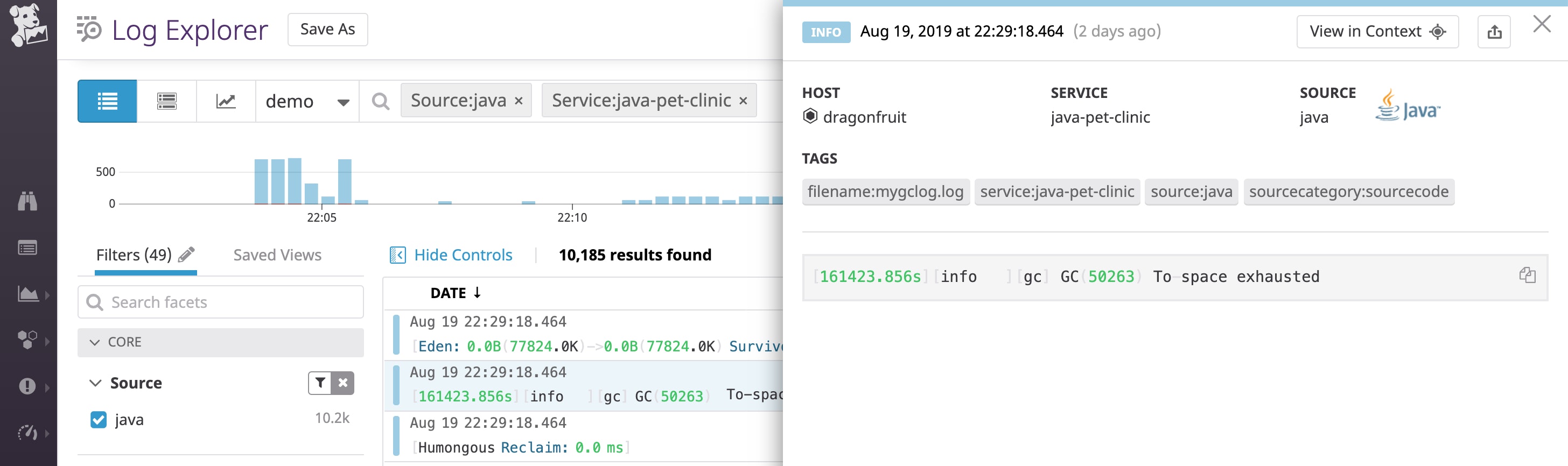 monitor java memory management by collecting garbage collection logs like this, which shows g1gc to space exhausted, indicating high heap pressure monitor java memory management by collecting garbage collection logs like this, which shows g1gc to space exhausted, indicating high heap pressure