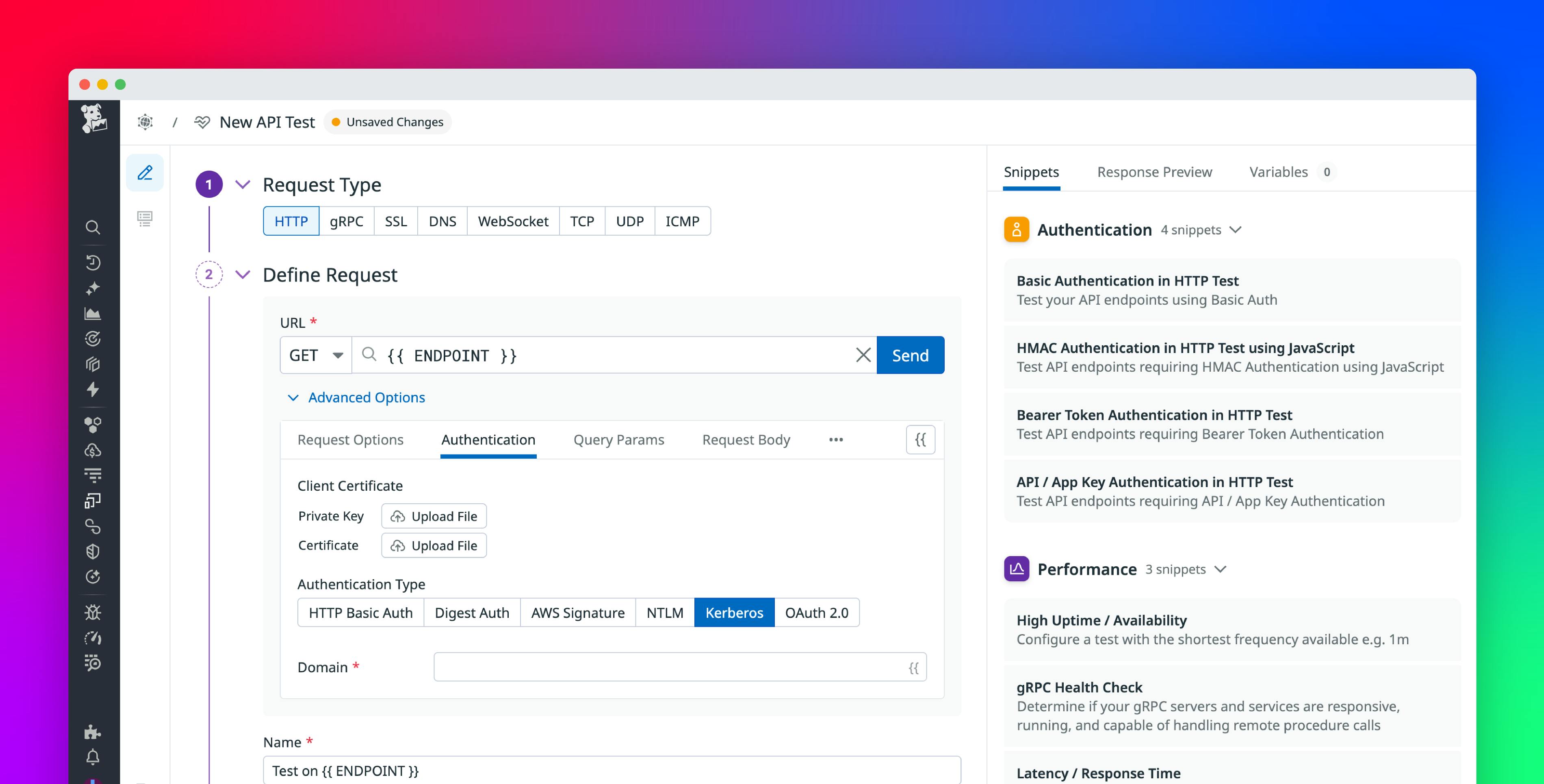 Proactively monitor Kerberos-authenticated web apps and APIs with Datadog Synthetics